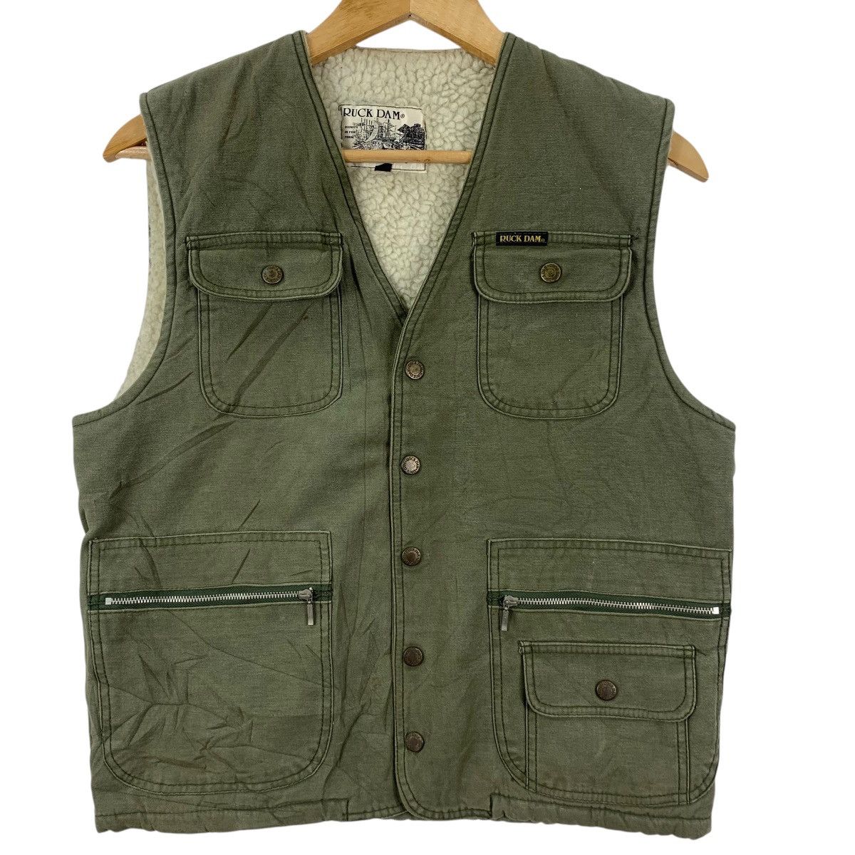 Vintage Vintage RUCK DAM Shearling Technical Outdoor Vest Jacket Size US M / EU 48-50 / 2 - 6 Thumbnail