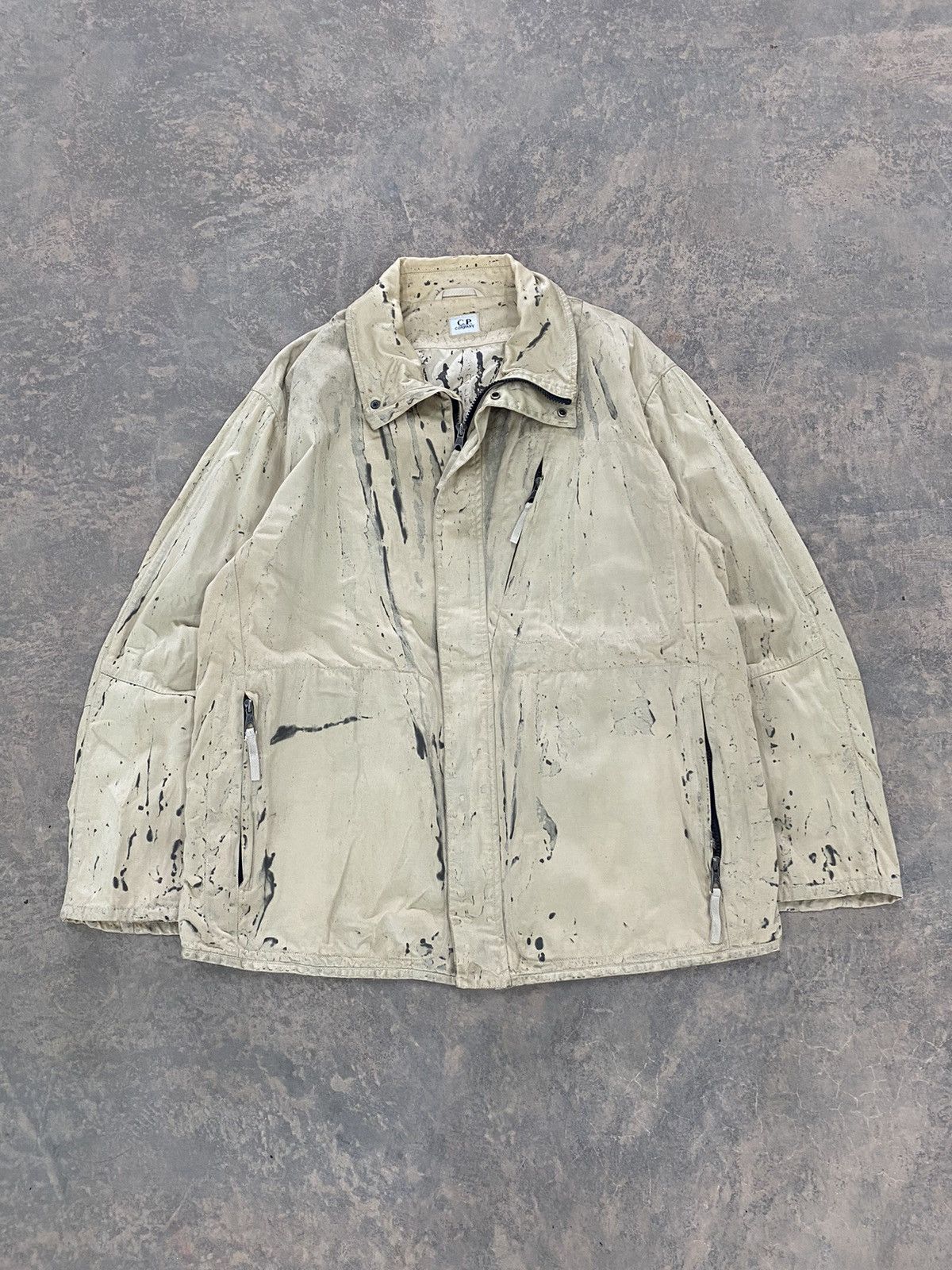 C.P. Company VINTAGE C.P. COMPANY WAXED PAINT SPLATTER ZIPPER JACKET Size US L / EU 52-54 / 3 - 2 Thumbnail