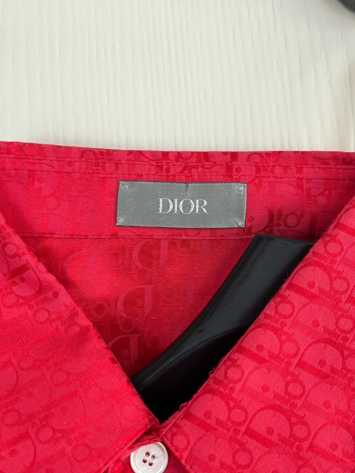 Dior Dior ERL Red Flocked Rabbit Monogram Shirt Size US M / EU 48-50 / 2 - 4 Thumbnail