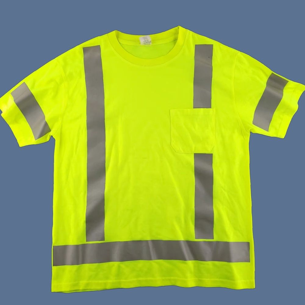 Vintage Radians Shirt Mens Large 3M Scotchlite Yellow Green Safety ANSI R 3 Size US L / EU 52-54 / 3 - 1 Thumbnail