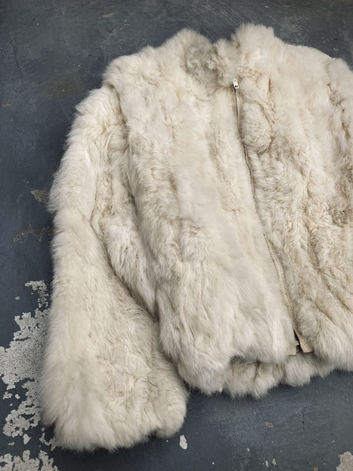 Vintage Vintage 80s Rabbit Fur Bomber Jacket Size M / US 6-8 / IT 42-44 - 2 Thumbnail