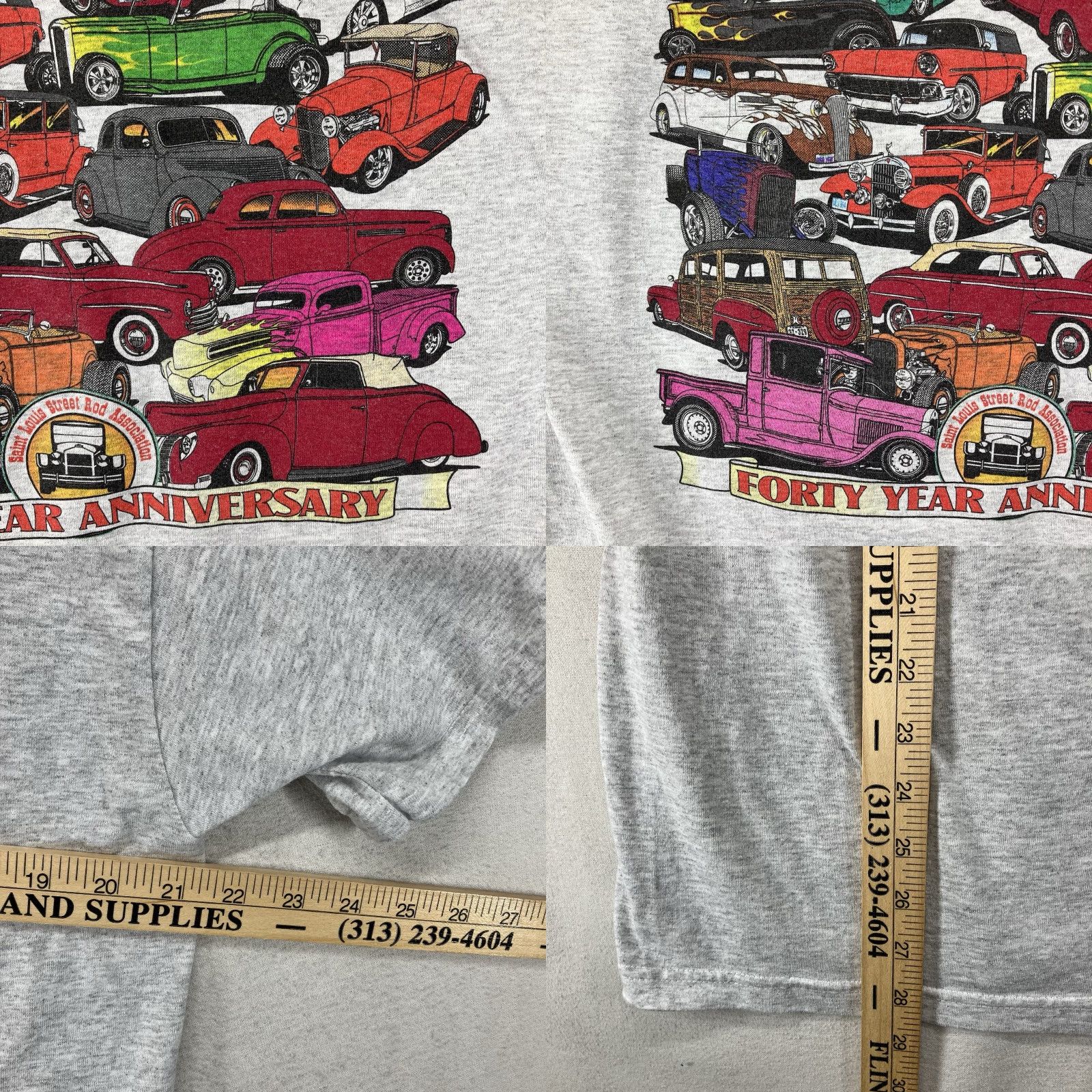 Jerzees Mens JERZEES T-Shirt Street Rod Shirt Gray L Adult Regular Size US L / EU 52-54 / 3 - 10 Thumbnail