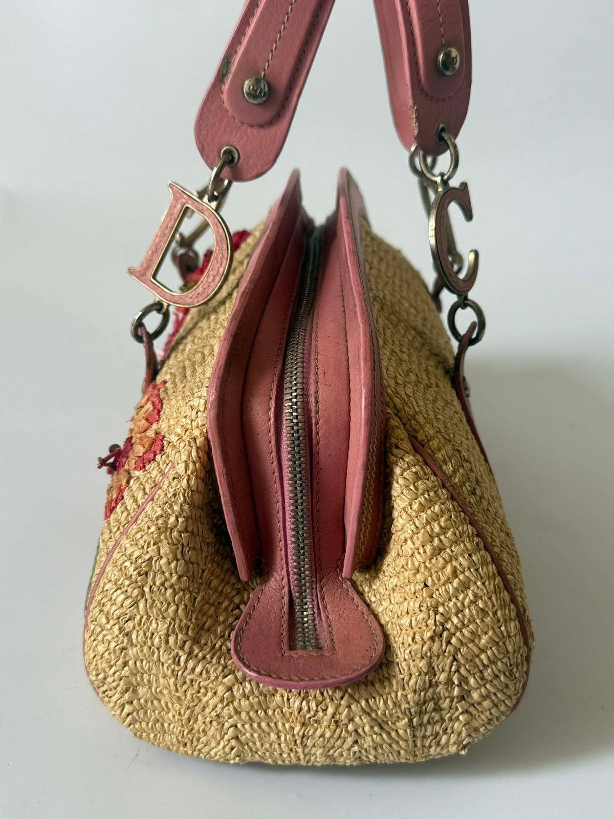 Dior Christian Dior by John Galliano Floral Straw Raffia Handbag Size ONE SIZE - 5 Thumbnail