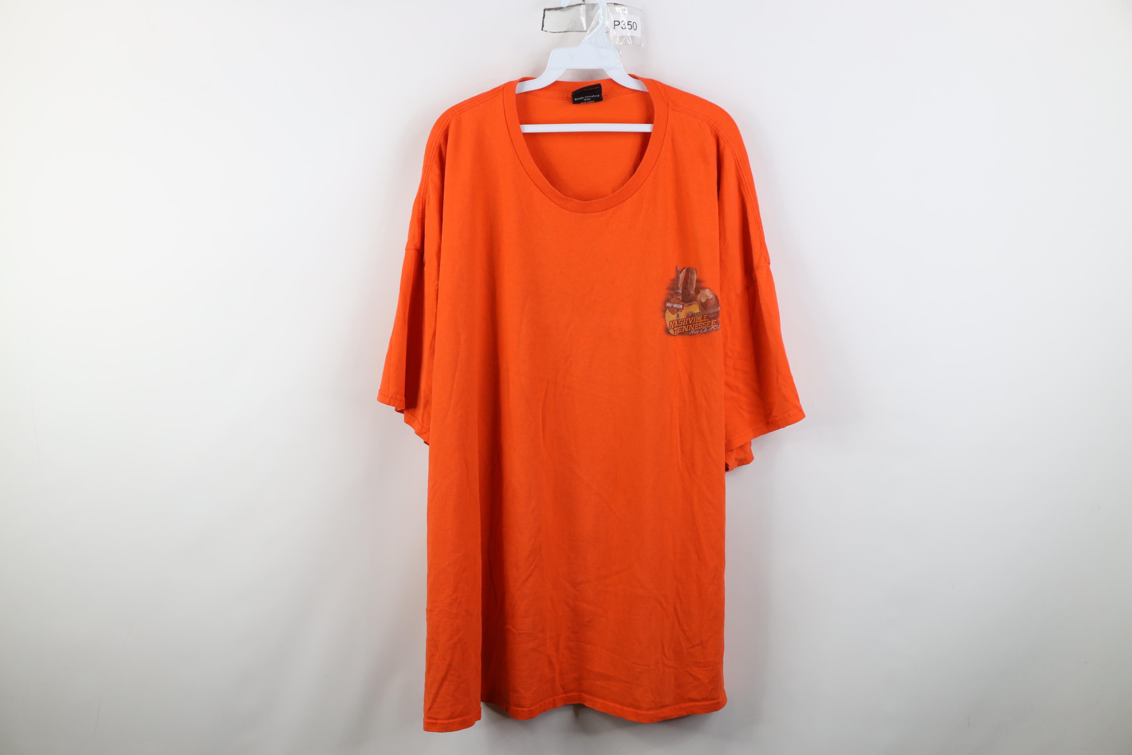 Harley Davidson Y2K Harley Davidson Nashville Tennessee Dogs T-Shirt Orange Size US XXL / EU 58 / 5 - 1 Thumbnail