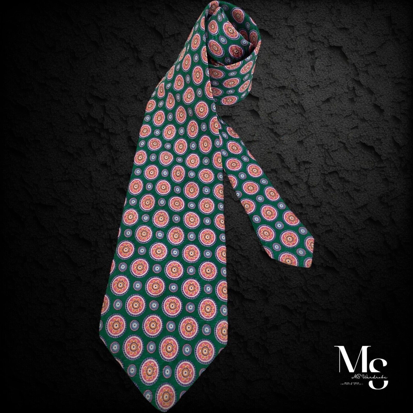 Stefano Ricci STEFANO RICCI Green Medallion Luxury Silk Tie Made In Italy Size ONE SIZE - 1 Thumbnail