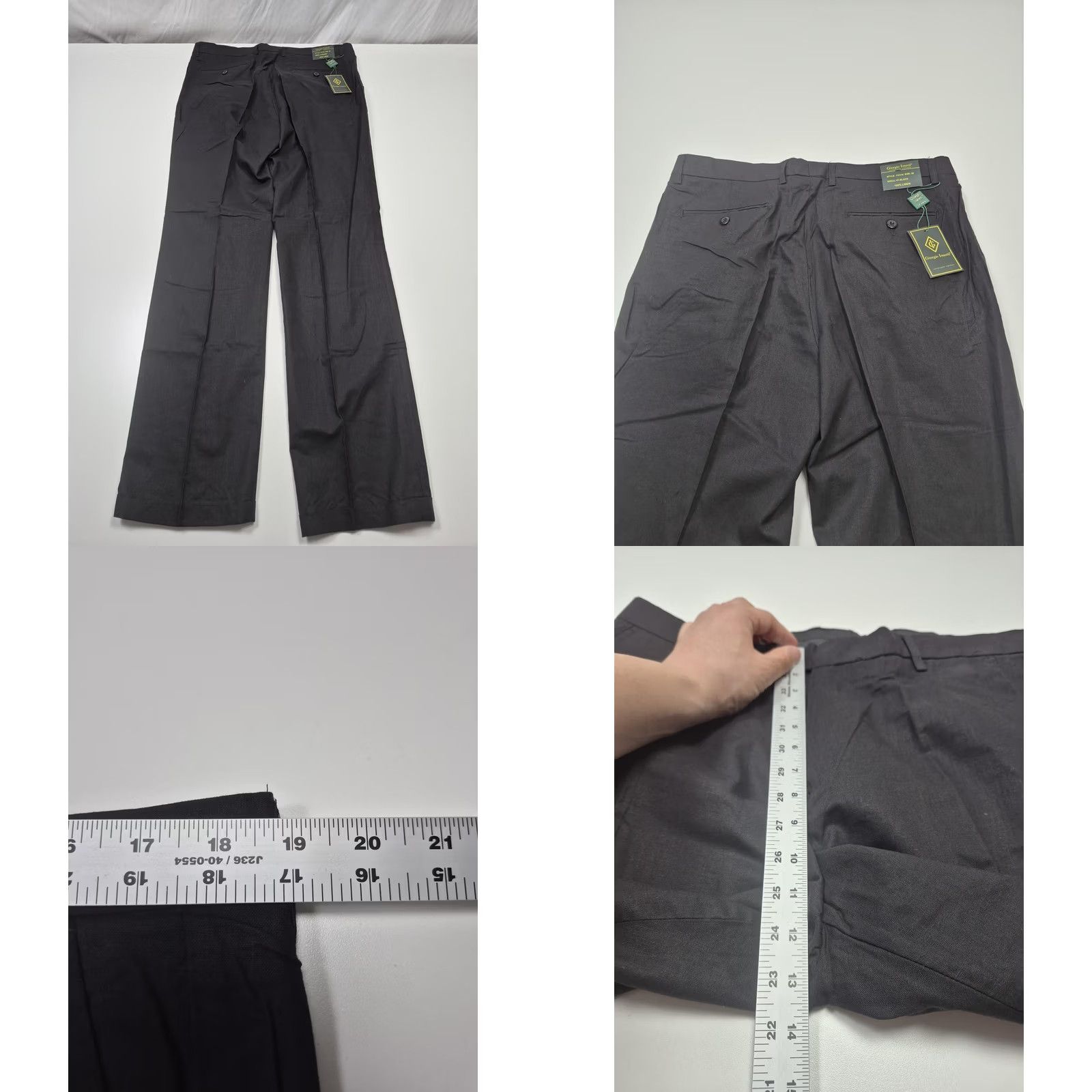 Vintage Giorgio Inserti Dress Pants Mens 38x35 Black Linen Flat Front Cuffed Lined NWT Dress Pants Mens Black Linen Flat Front Cuffed Lined NWT Size US 38 / EU 54 - 8 Thumbnail