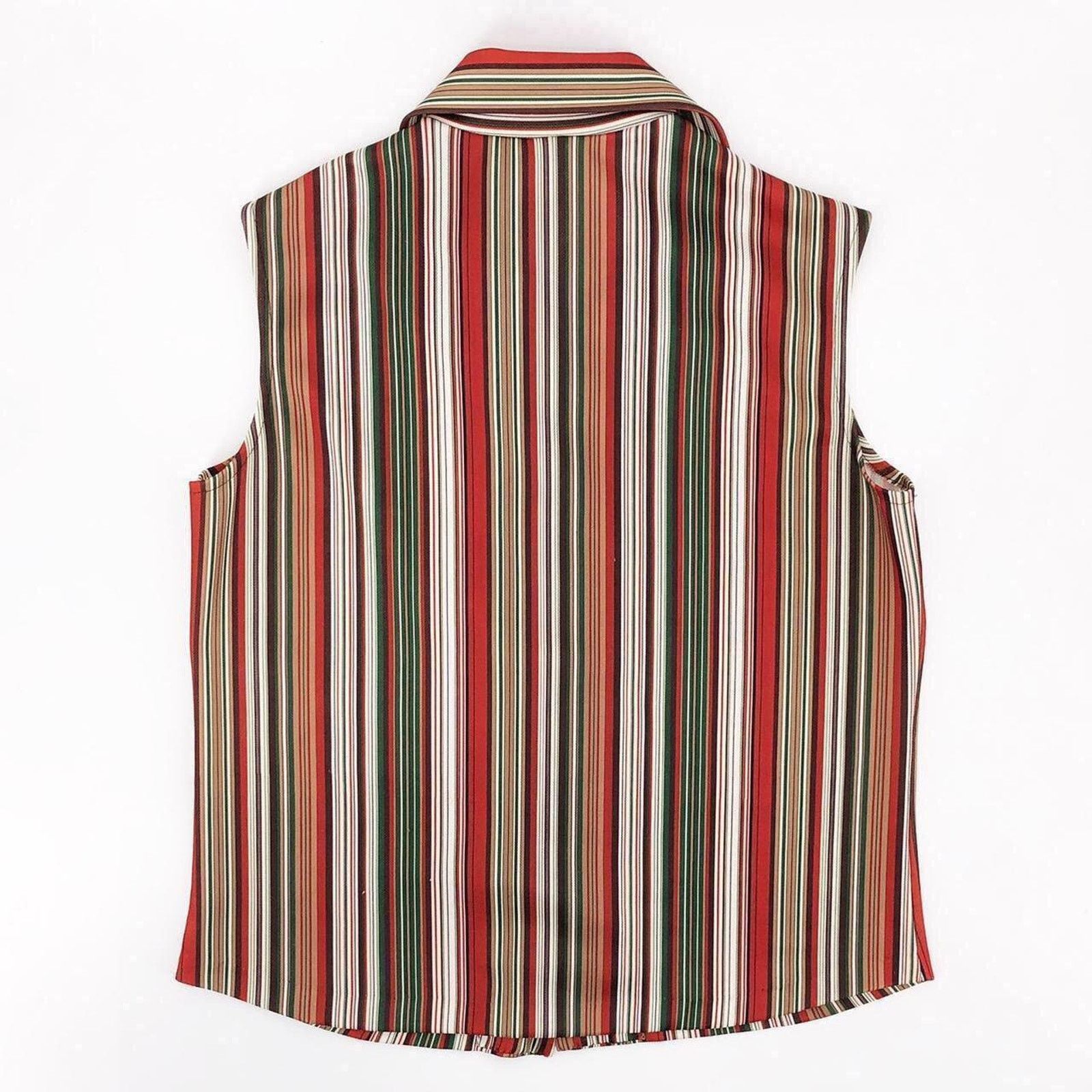 Vintage 70s striped sleeveless shirt 1970s vintage Size M / US 6-8 / IT 42-44 - 3 Thumbnail