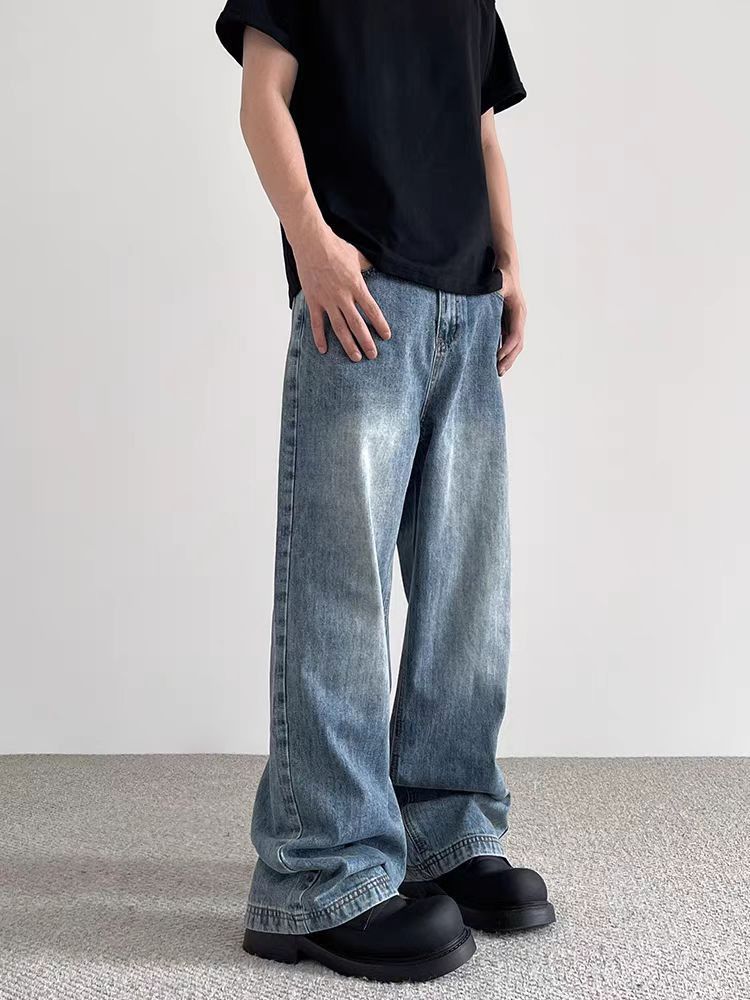 Japanese Brand × Jean Vintage washed baggy straight leg wide leg jeans Size US 34 / EU 50 - 1 Thumbnail