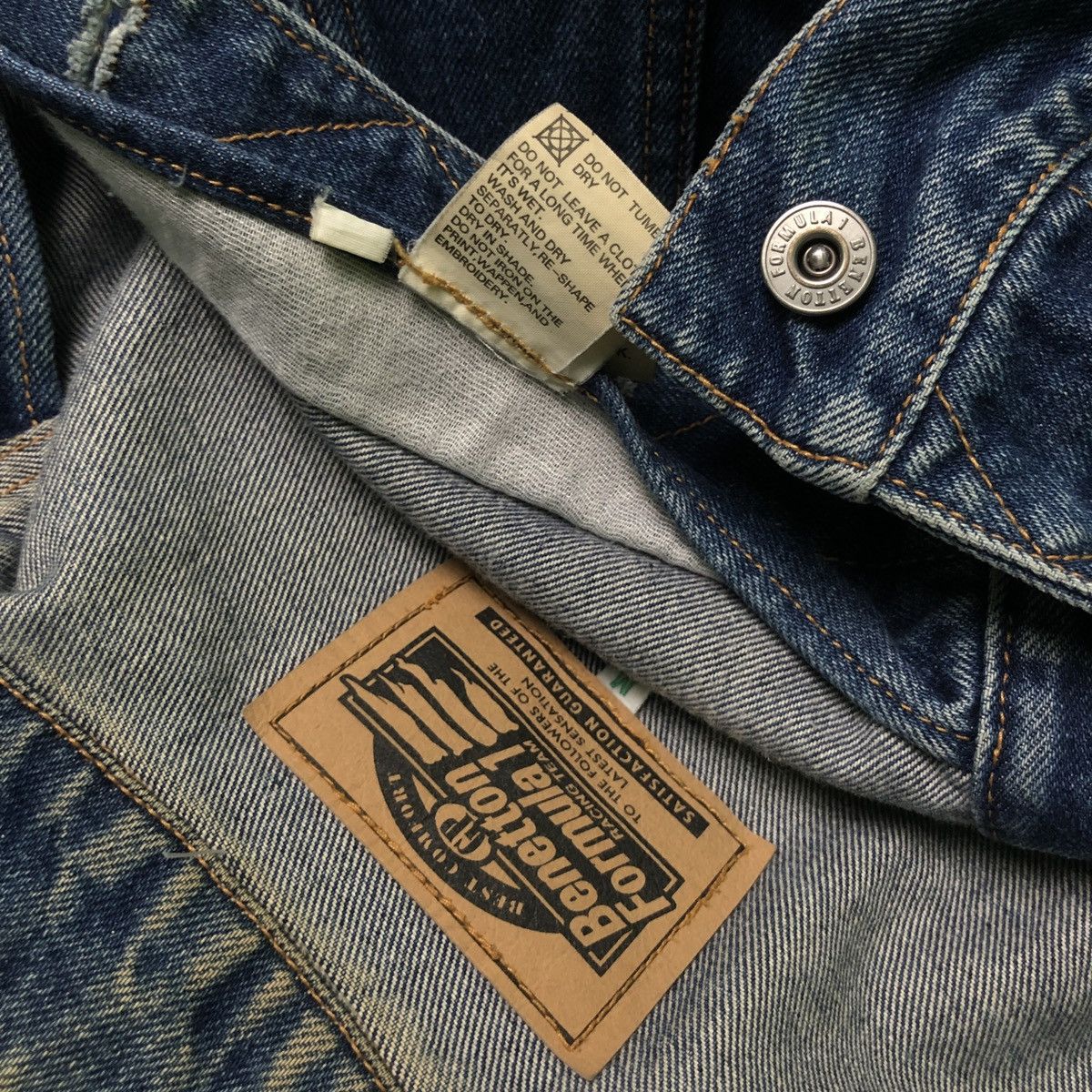 Benetton × Formula 1 × United Colors Of Benetton Benetton Formula 1 Denim Jacket Size US L / EU 52-54 / 3 - 6 Thumbnail