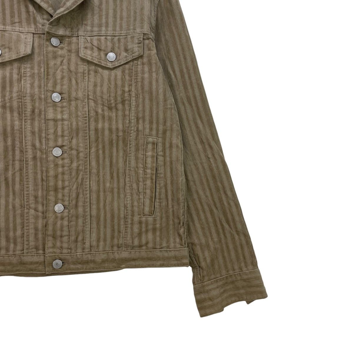 Japanese Brand × Toyo Enterprises × Vintage Japanese Brand Its On Stripe Trucker Jacket Size US M / EU 48-50 / 2 - 6 Thumbnail