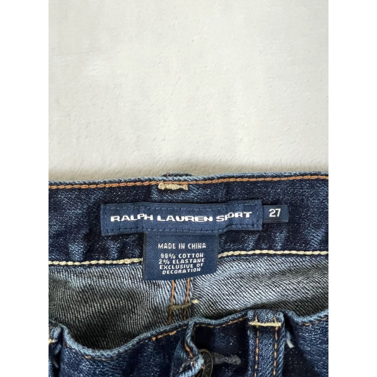 Polo Ralph Lauren Ralph Lauren Sport Jeans Womens 27 Straight Blue Dark Wash Embroidered Denim Size 27" / US 4 / IT 40 - 6 Thumbnail