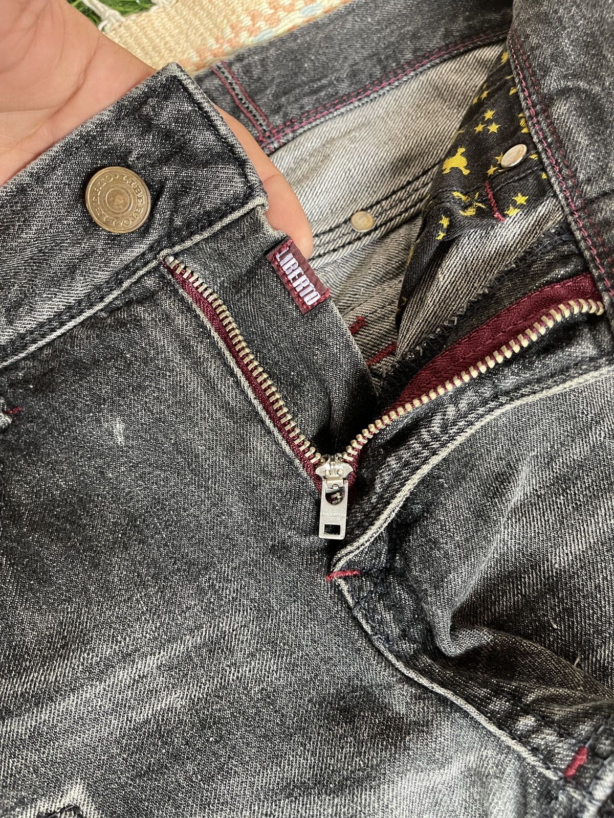 Cout de la Liberte Vintage🔥LIBERTO🔥Distressed Patchwork Denim Size US 36 / EU 52 - 10 Thumbnail