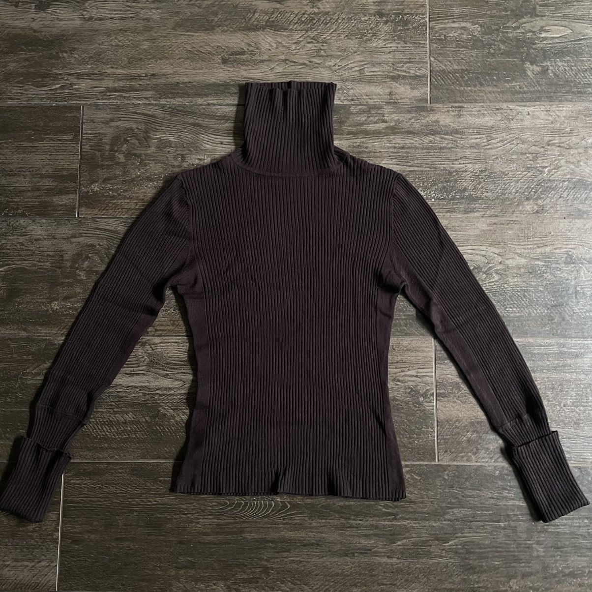 image of Ann Demeulemeester Knit Turtleneck in Brown, Women's (Size Medium)