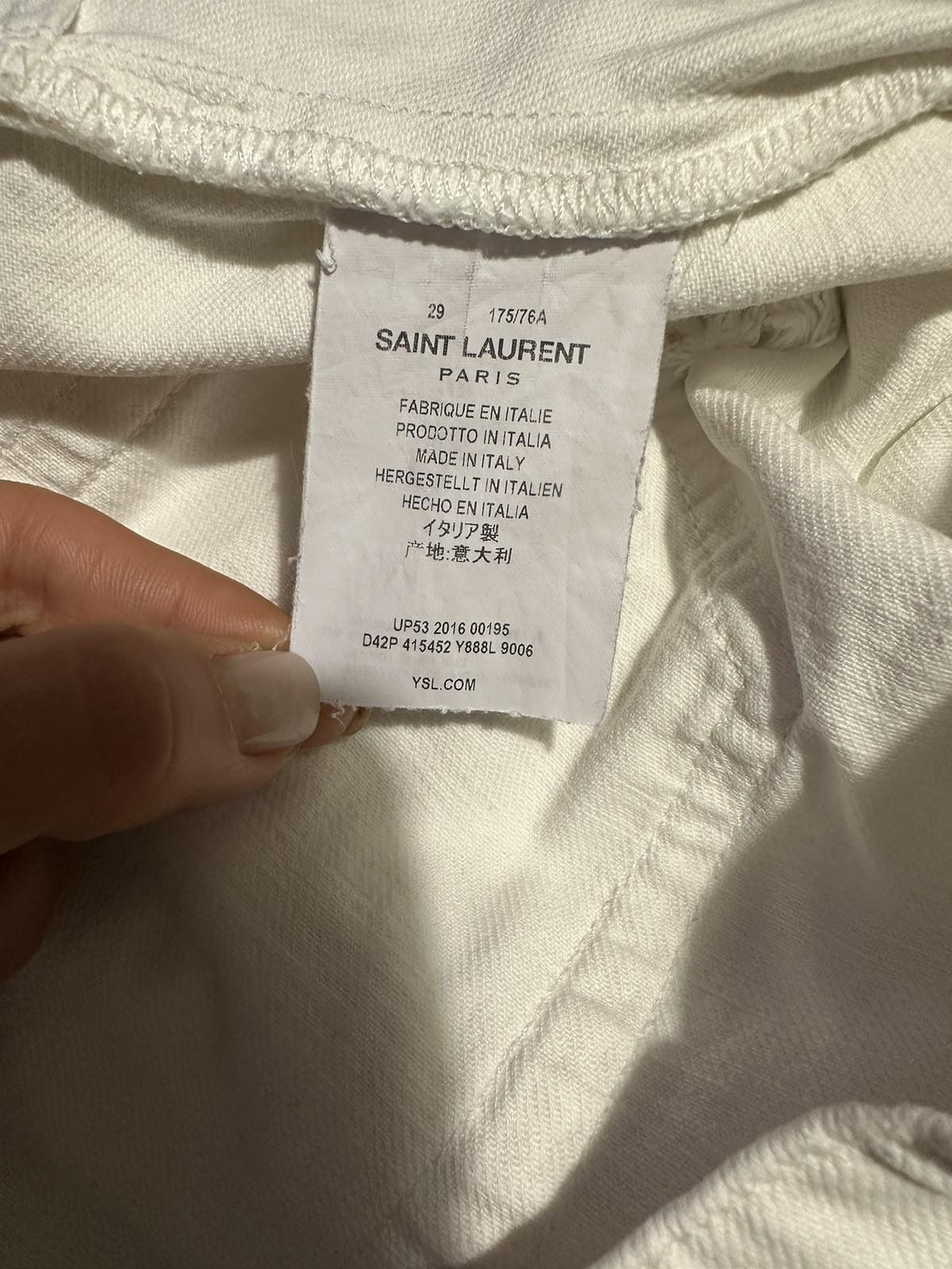 Saint Laurent Paris × Yves Saint Laurent Saint Laurent Women's White Distressed Jeans Size 29 Size 29" - 14 Thumbnail