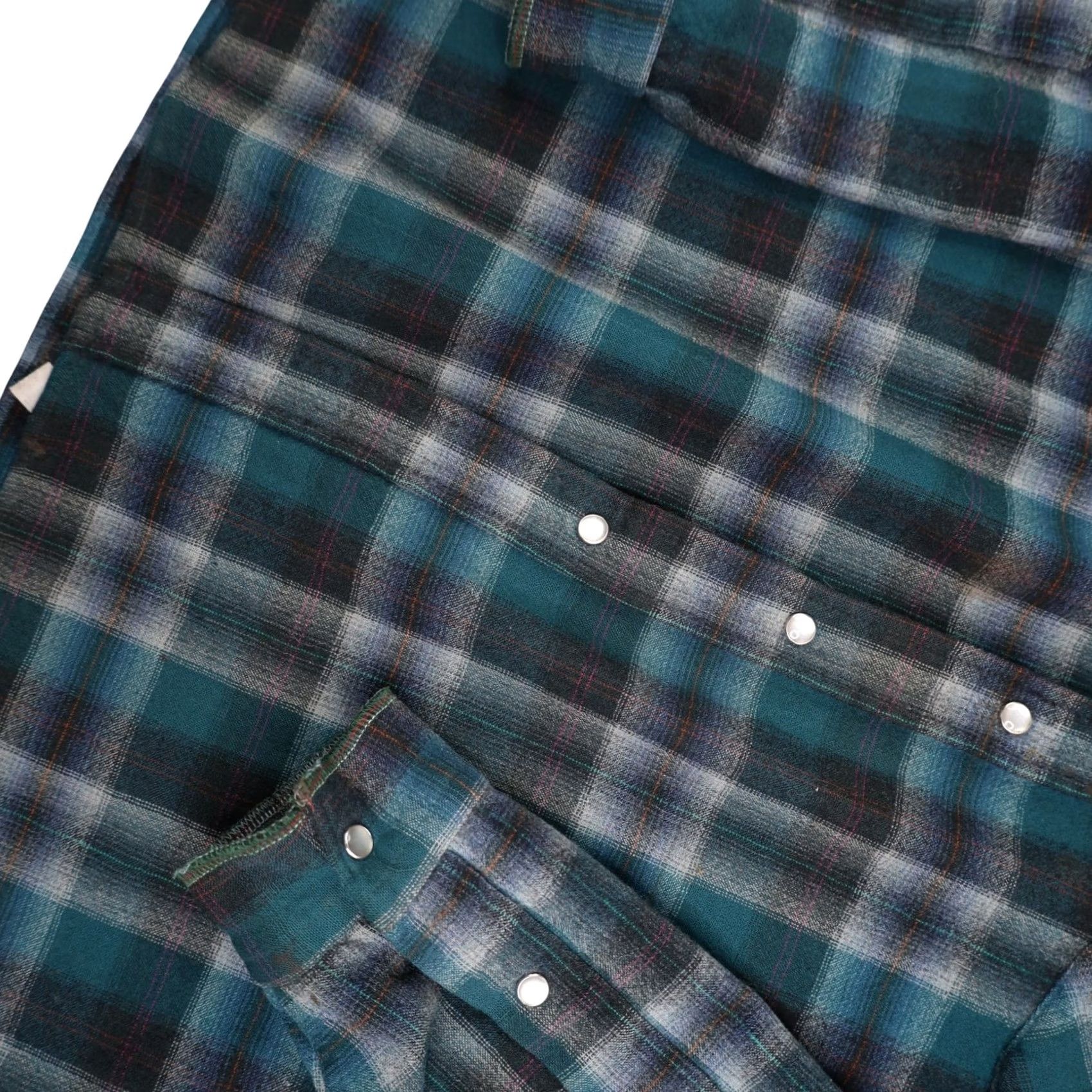 Pendleton VINTAGE Pendleton High Grade Western Wear Shadow Plaid Pearl Snap Wool Shirt Mens XL Blue Size US XL / EU 56 / 4 - 4 Thumbnail