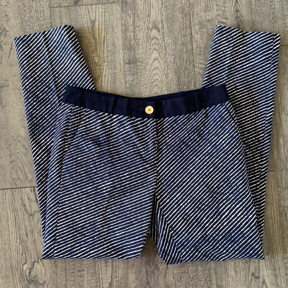 Michael Kors MICHAEL Michael Kors Blue Striped Crop Pants, 2 Size 26" / US 2 / IT 38 - 2 Thumbnail