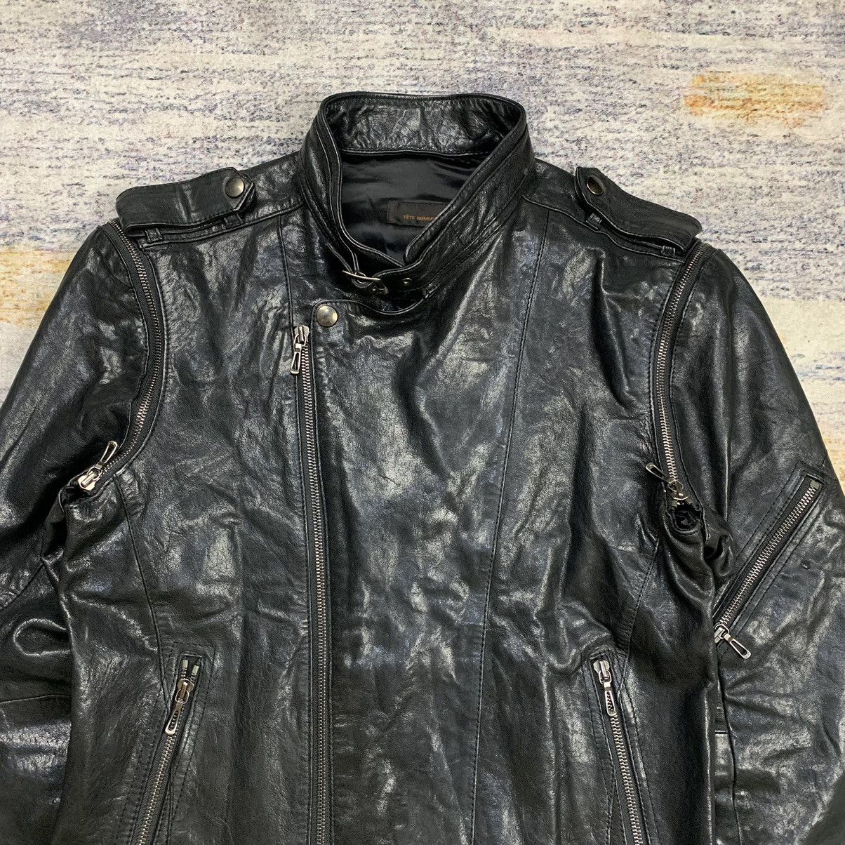 Issey Miyake × Tete Homme Tete homme bikers multi zipper leather jacket Size US L / EU 52-54 / 3 - 4 Thumbnail