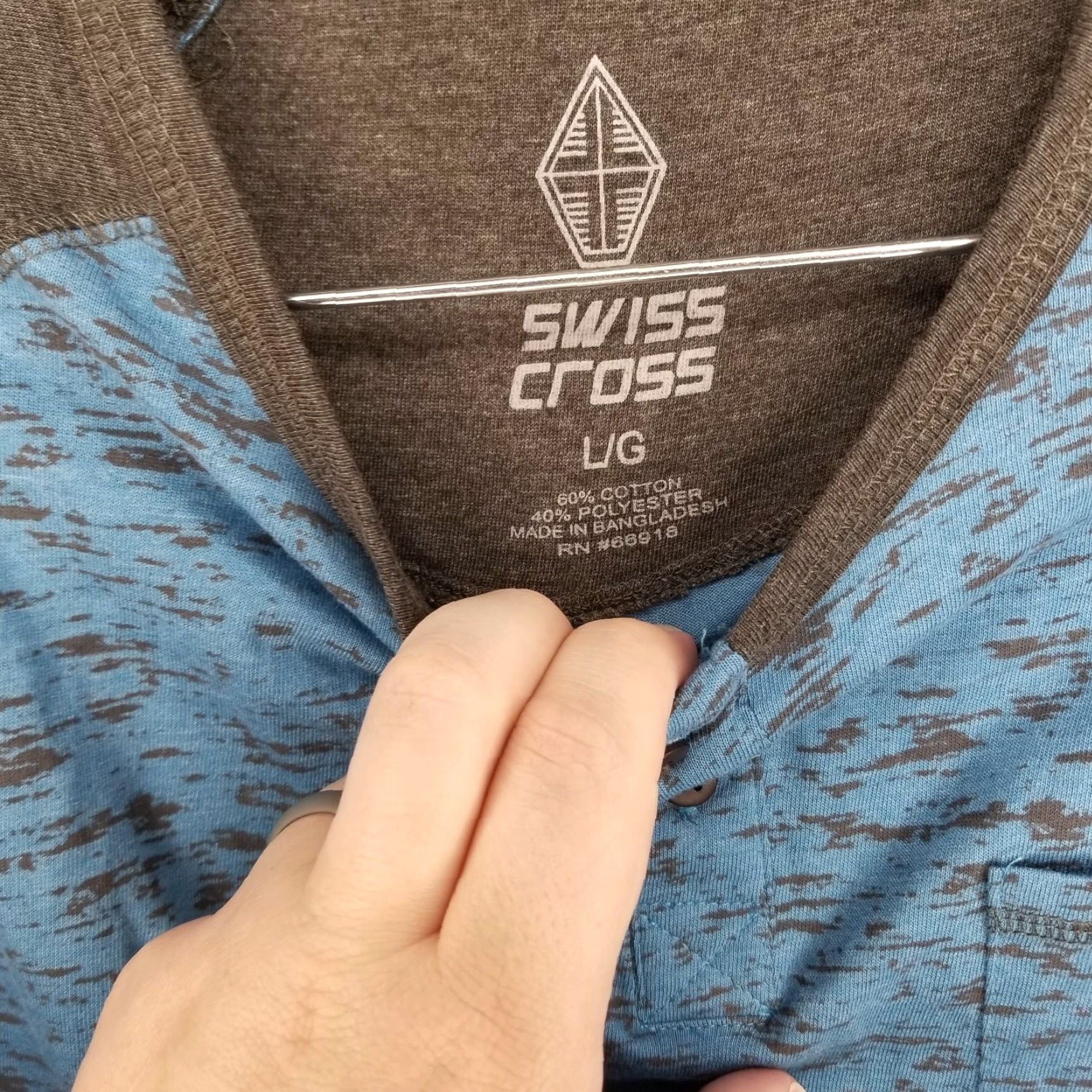 Vintage Swiss Cross Mens Long Sleeve T-Shirt Blue Gray Size L Size US L / EU 52-54 / 3 - 3 Thumbnail