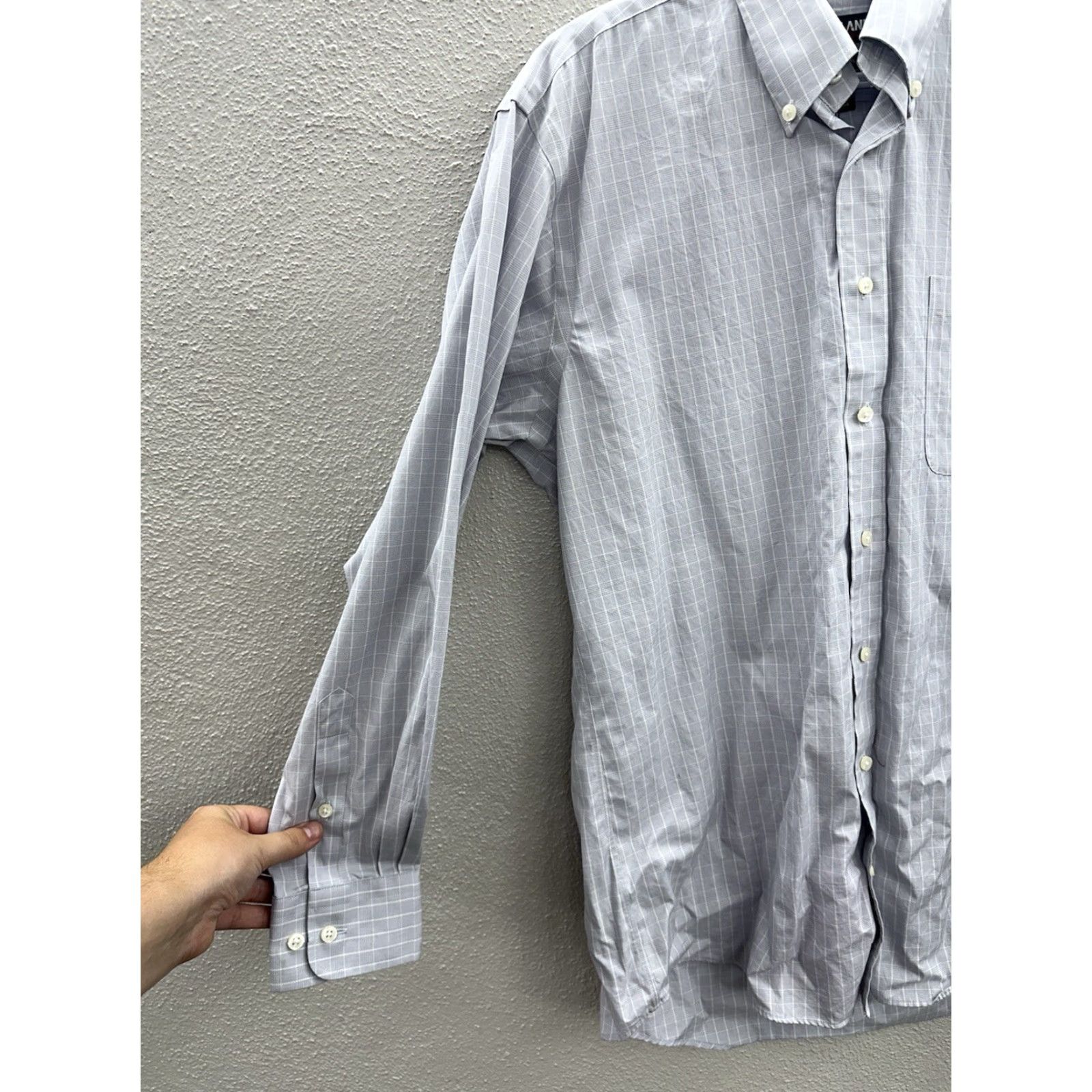 Vintage Kirkland Signature Button-Up Shirt Mens 15.5 Long Sleeve Plaid Cotton Regular Classic Outdoor Size US L / EU 52-54 / 3 - 2 Thumbnail