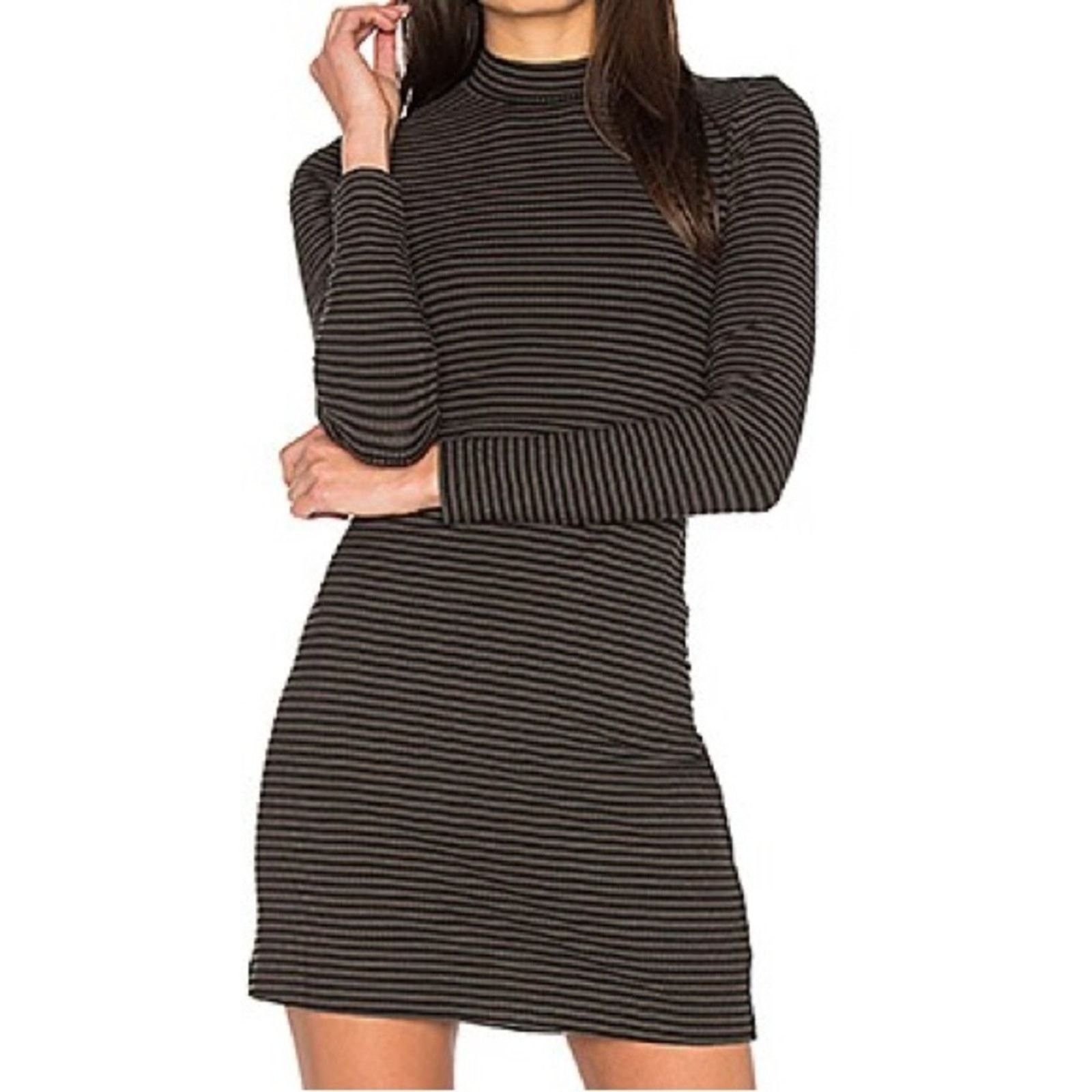 Other Bella Luxx | Stripe Rib Mock Neck Mini Dress Size S / US 4 / IT 40 - 1 Thumbnail