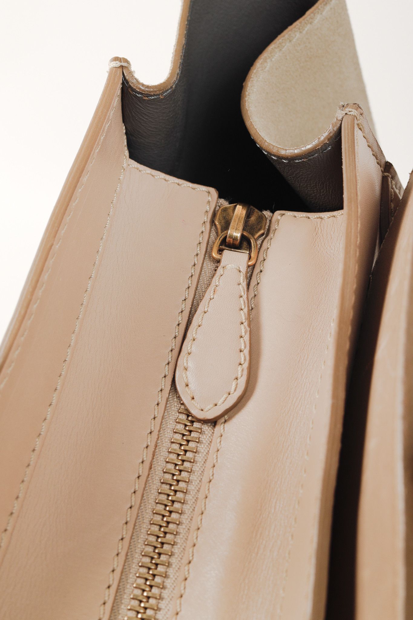 Celine Celine Mini Luggage Beige Top Handle Leather & Suede Bag Size ONE SIZE - 11 Thumbnail