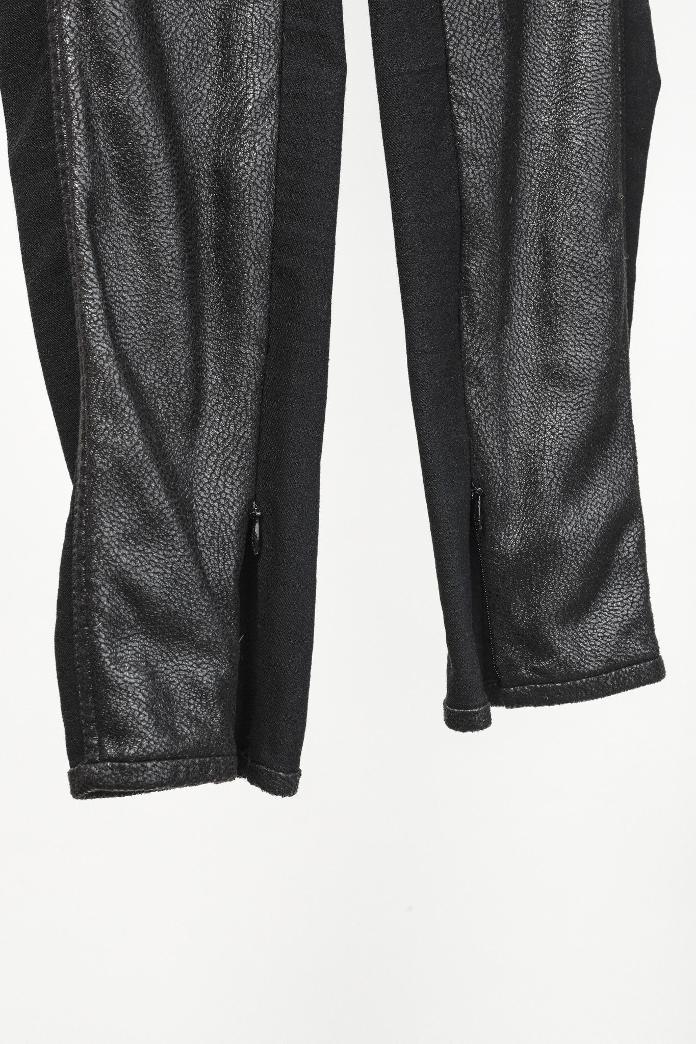 Annette Gortz Annette Görtz Black Faux Leather Wool Blend Pant Size 31" - 6 Thumbnail