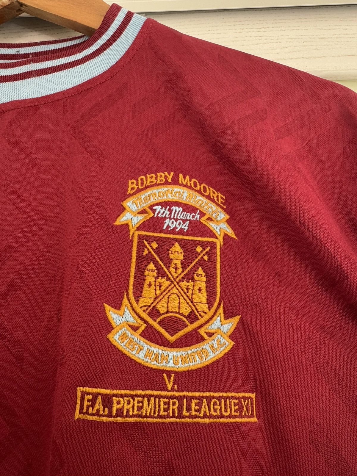 Other Vintage West Ham 1994 Score Draw Soccer Jersey Football Kit Size US S / EU 44-46 / 1 - 6 Thumbnail