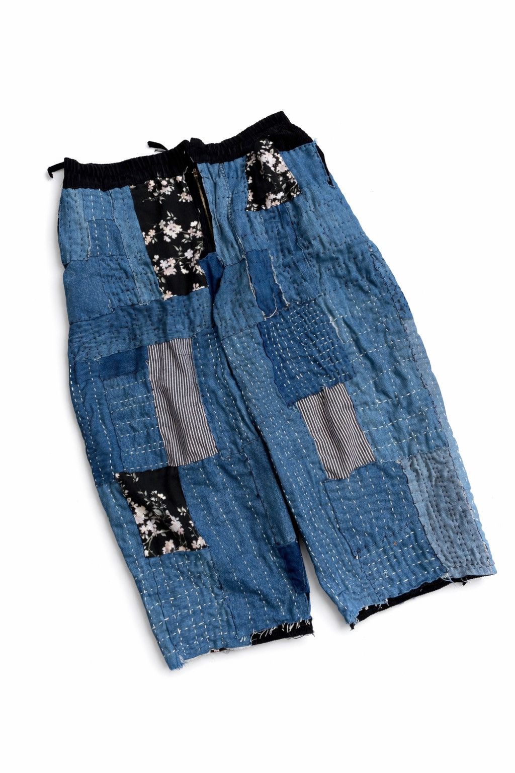 Handmade Sashiko Boro wide leg Handmade Japan USA Fabric Size US 34 / EU 50 - 1 Thumbnail