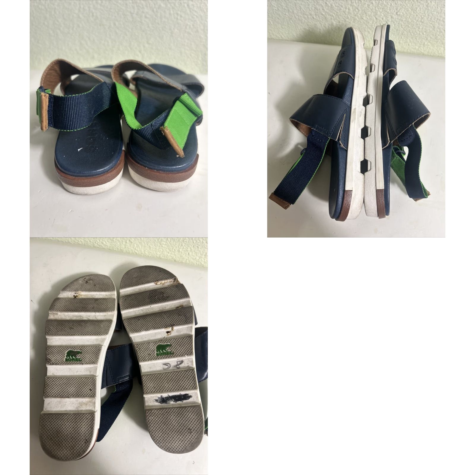 SOREL Sorel Womens Sandal Size 7 Strappy Ankle Strap Leather White Blue Green Color Casual Shoes Womens Size US 7 / IT 37 - 9 Thumbnail