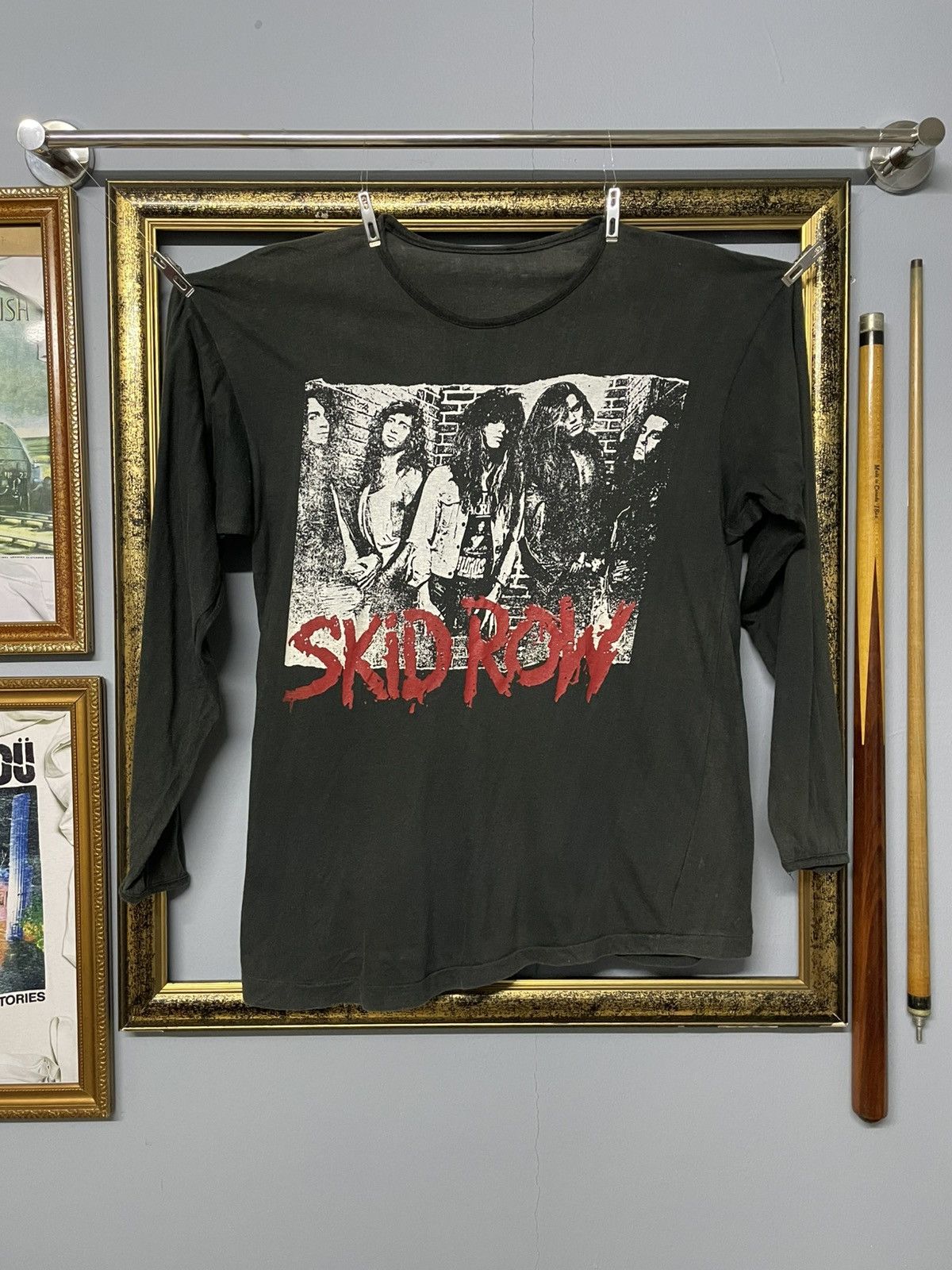 Vintage 1990s Skid Row Sunfaded Trash Rock Tee Longsleeve