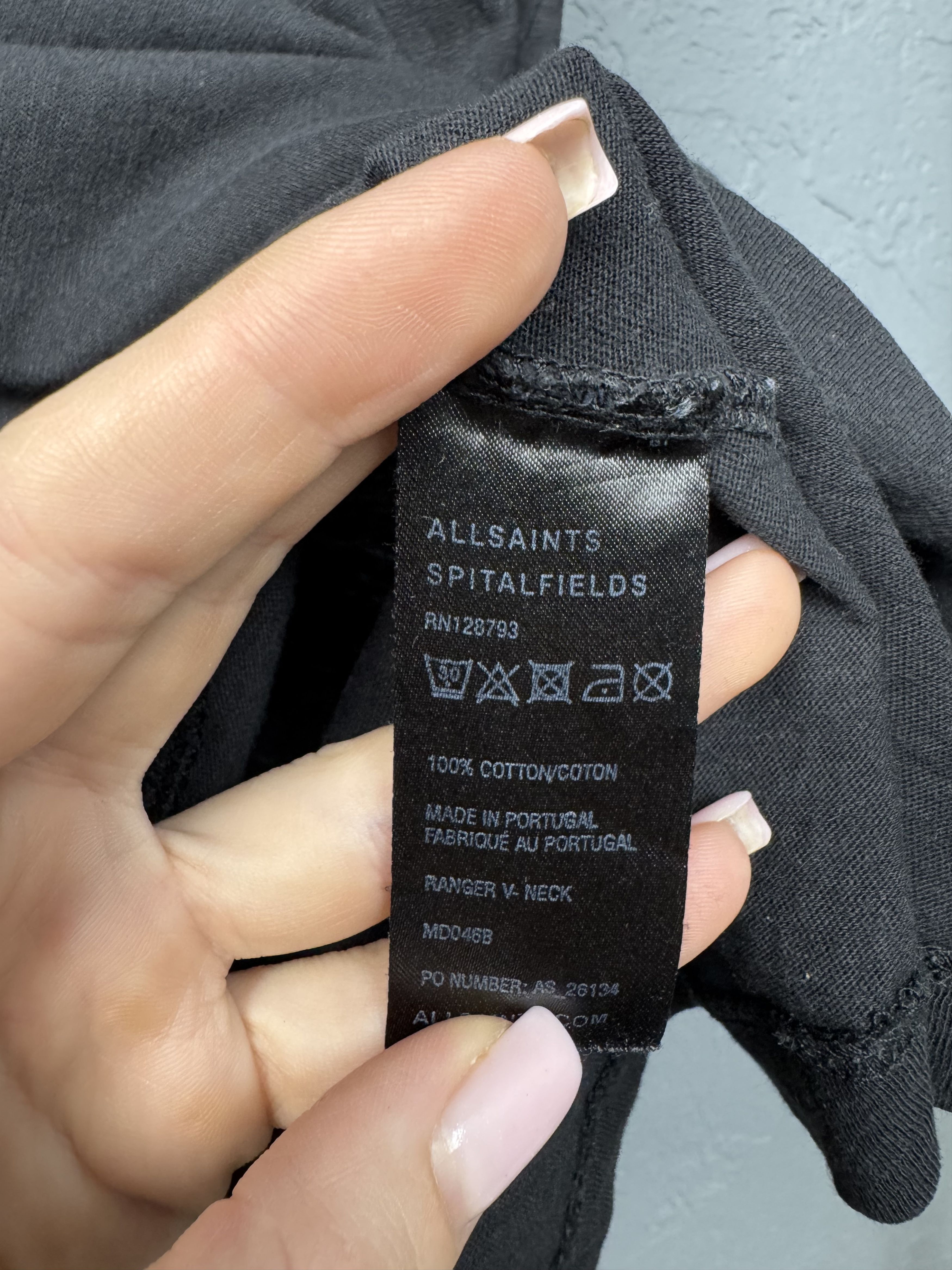 Allsaints AllSaints Mens Ranger V-Neck T-Shirt Tee Size US XS / EU 42 / 0 - 4 Thumbnail