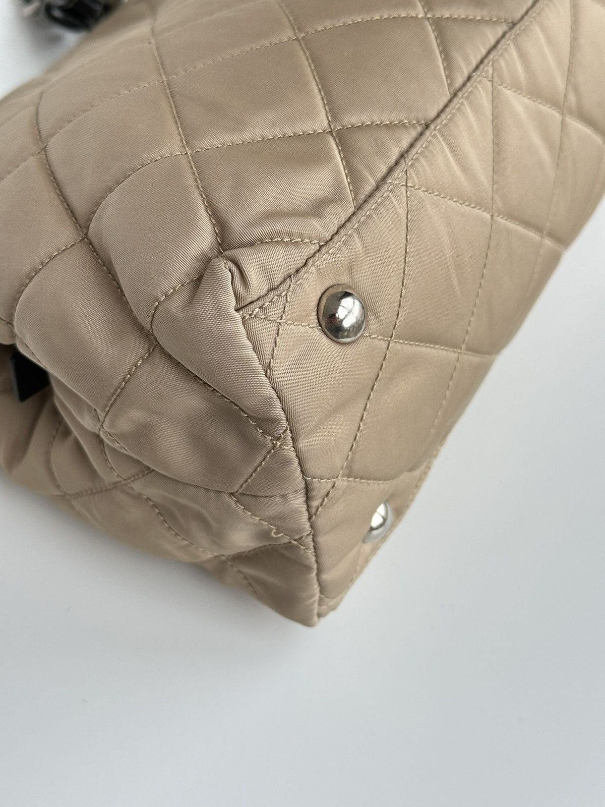 Prada Prada Quilted Chain Shoulder Bag Nylon Beige Tessuto bag Size ONE SIZE - 11 Thumbnail