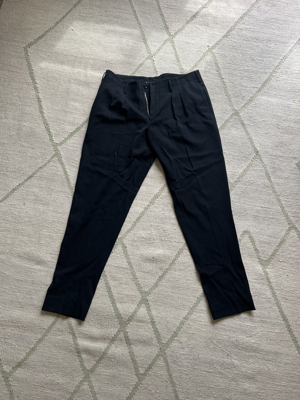 Yohji Yamamoto Black Wool Yohji trousers Size 42R - 1 Thumbnail