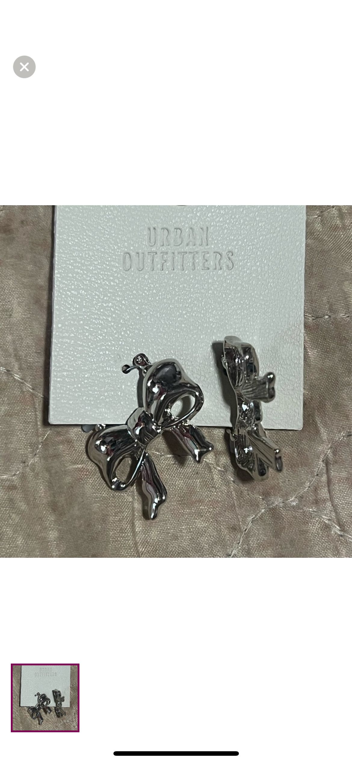 Urban Outfitters Juliette Bow Hoop Earrings Silver Ribbons New Size ONE SIZE - 1 Preview