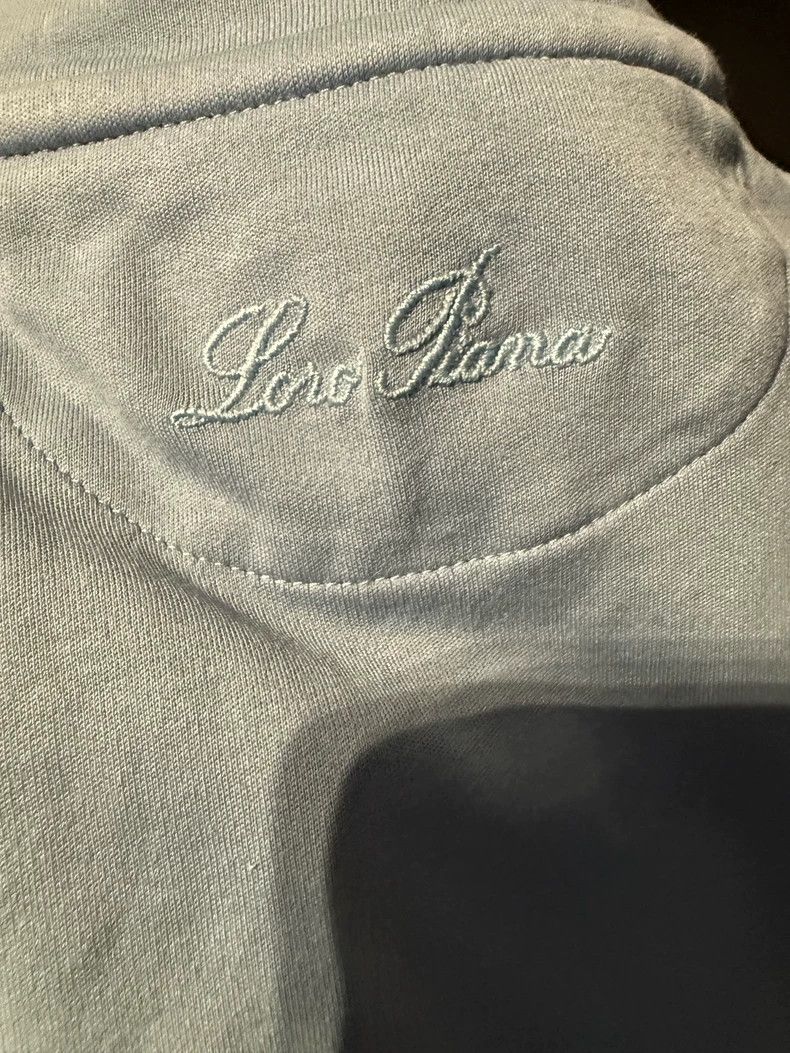 Loro Piana LORO PIANA Blue and gray cotton short-sleeved T-shirt Size US L / EU 52-54 / 3 - 4 Thumbnail
