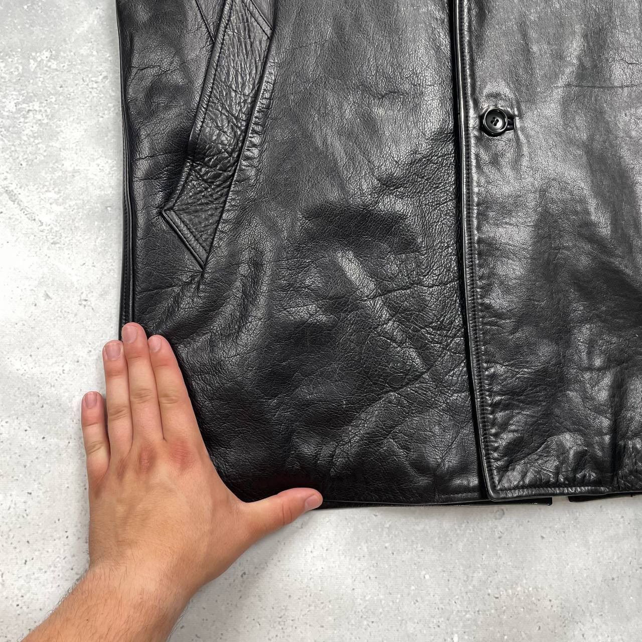 Kenzo Vintage Kenzo Homme Mid-Length Calf Leather Jacket Black L Size US L / EU 52-54 / 3 - 10 Thumbnail