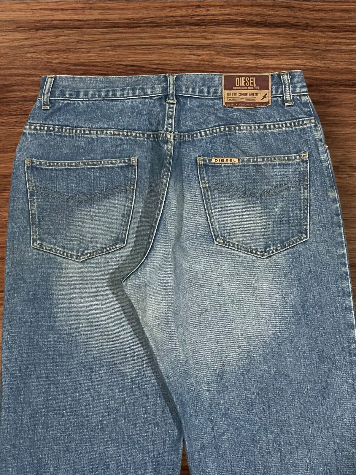 Diesel × Vintage ⚡️Flare⚡️Vintage Diesel “D” Button Fly Blue Washed Jeans Size US 32 / EU 48 - 9 Thumbnail