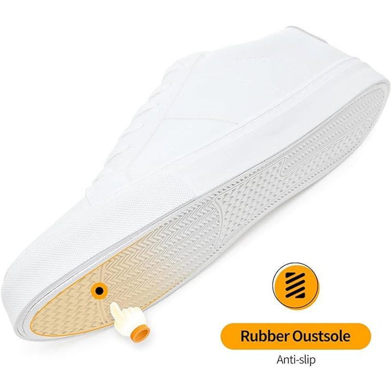 Other ZGR Men's Size 12 White Faux Leather Low Top Sneakers Size US 12 / EU 45 - 3 Thumbnail