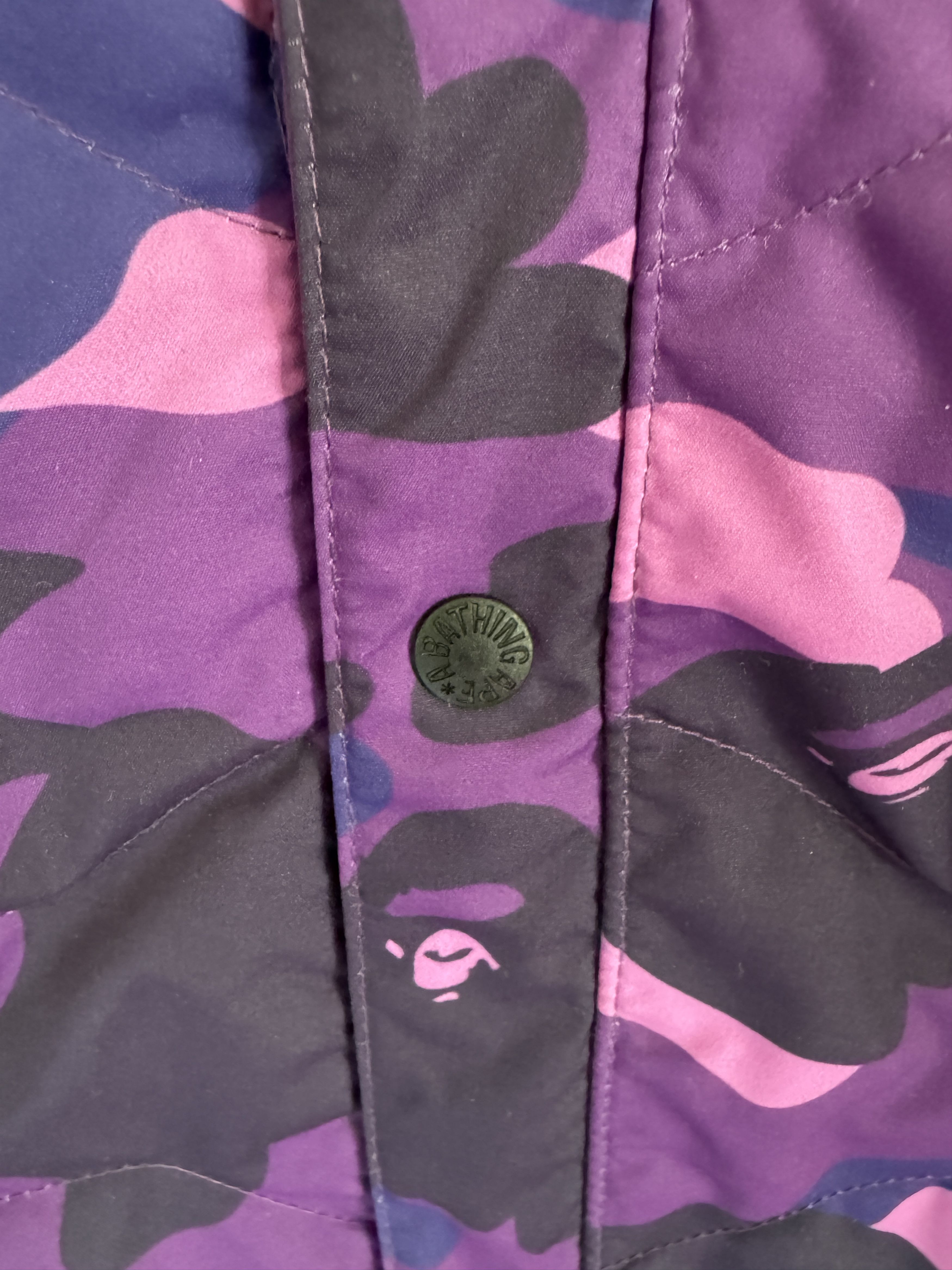 Bape Purple Color Camo Lightweight Down Jacket Size US XXL / EU 58 / 5 - 9 Thumbnail