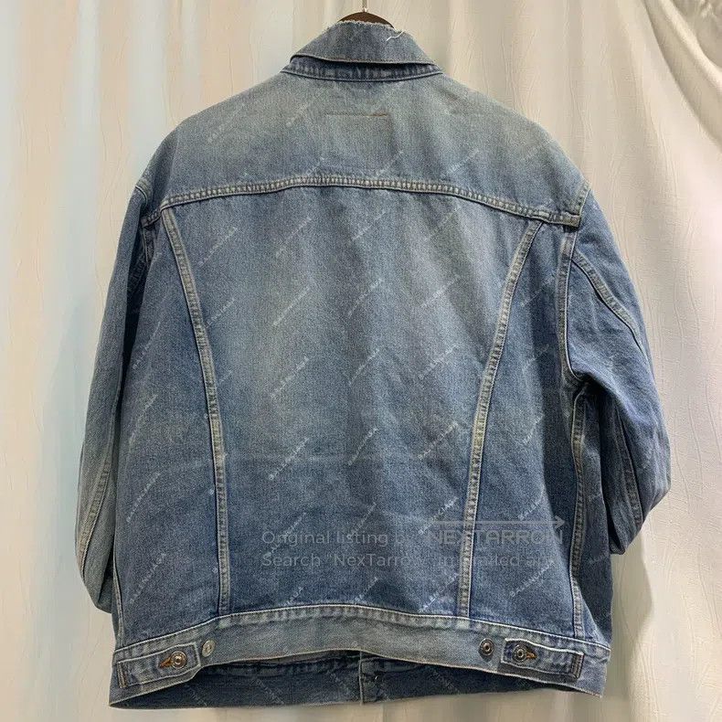 Balenciaga Balenciaga Fully Printed Blue Denim Jacket Size US XXS / EU 40 - 4 Thumbnail