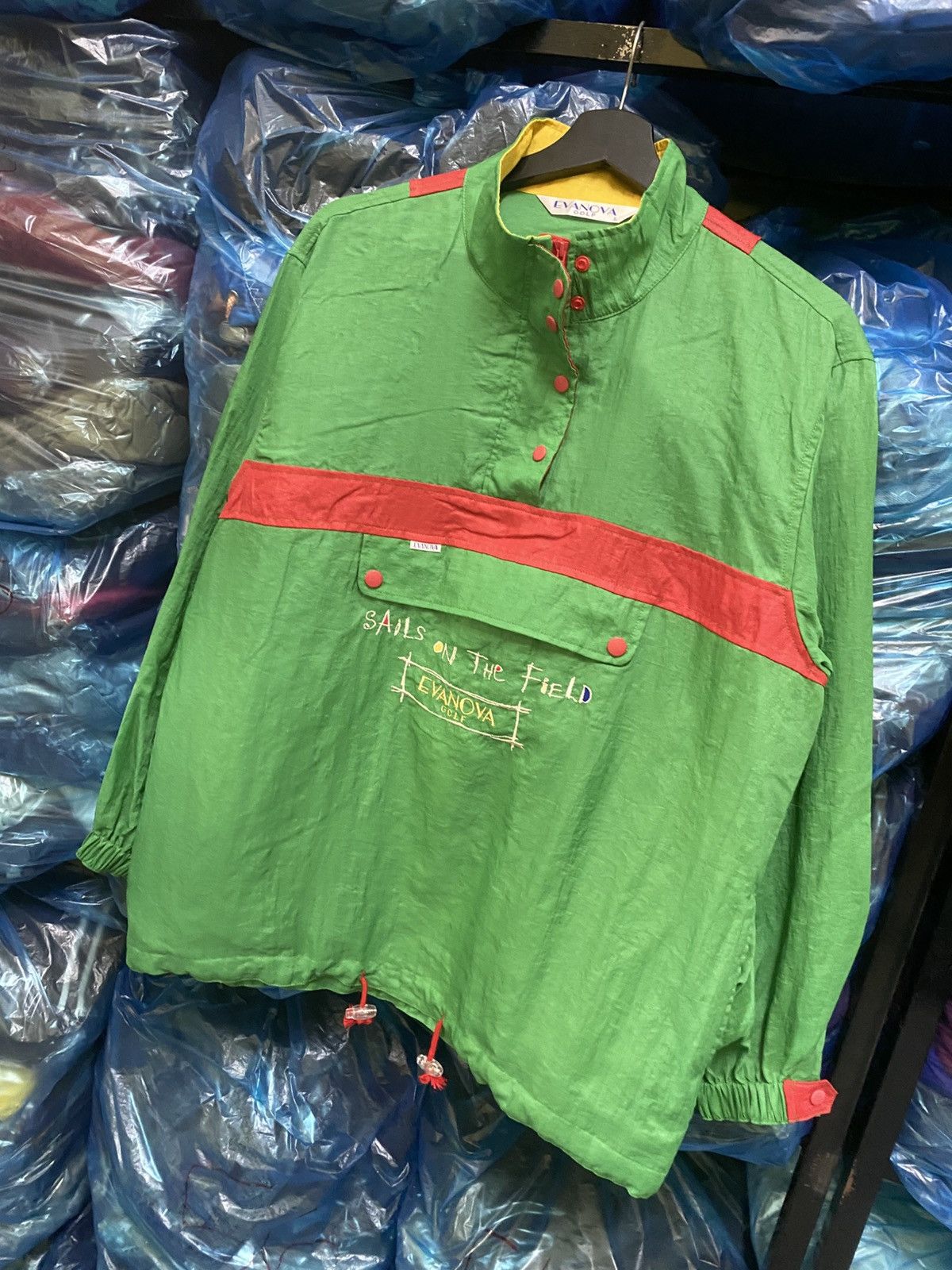 Vintage EVANOVA Golf Sails on the Field Green Pullover Jacket Size US L / EU 52-54 / 3 - 2 Thumbnail