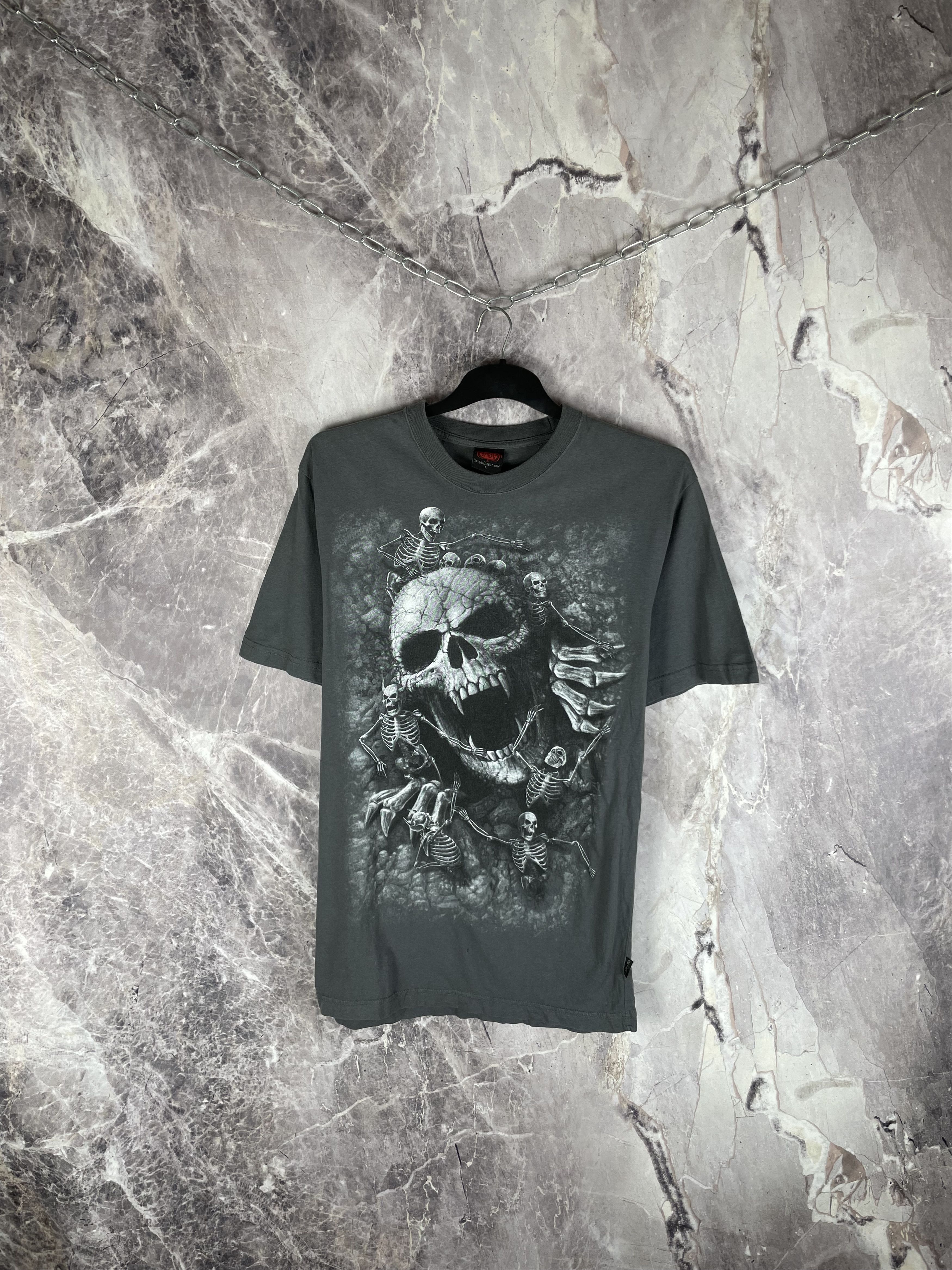 Band Tees vintage faded spiral skull shirt Size US L / EU 52-54 / 3 - 1 Thumbnail
