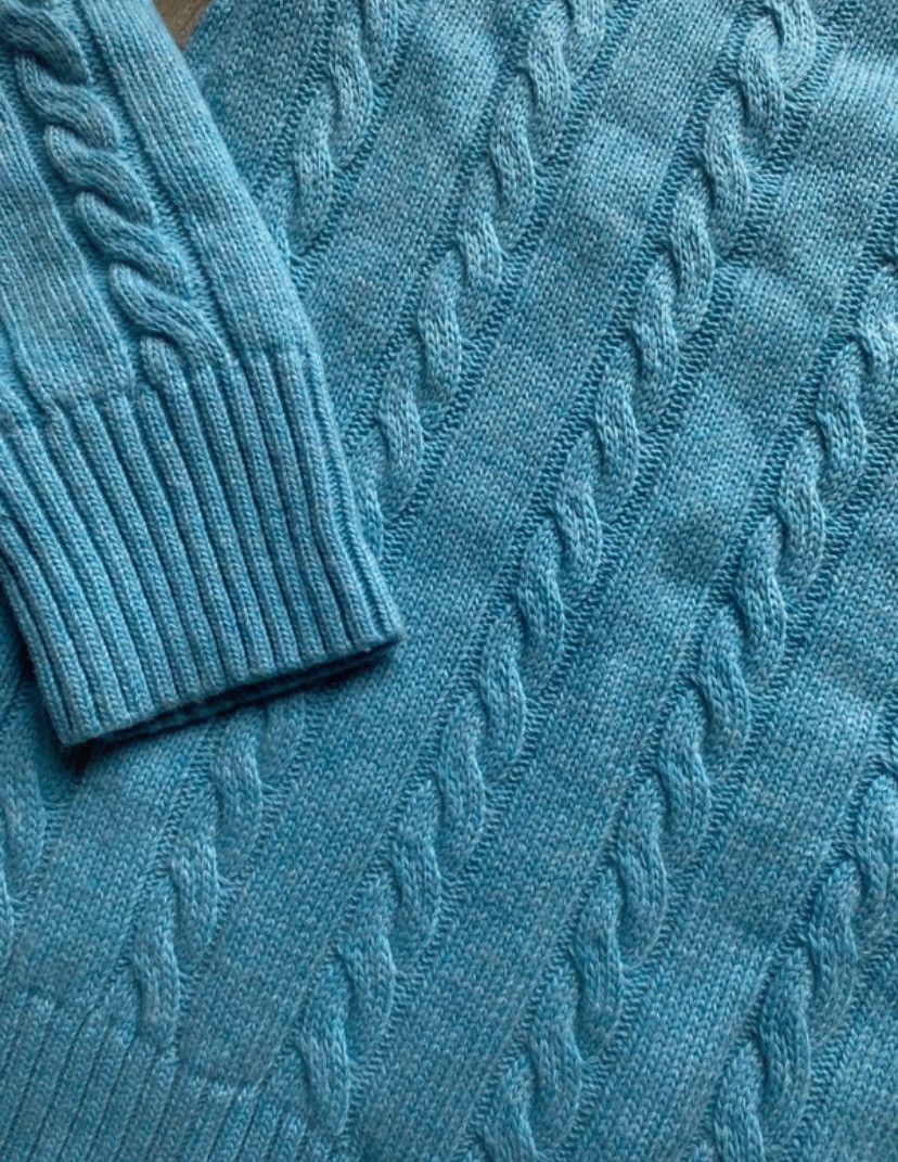 Polo Ralph Lauren Ralph Lauren Sweater mit Zopfmuster in Hellblau | Größe L Size US L / EU 52-54 / 3 - 9 Thumbnail