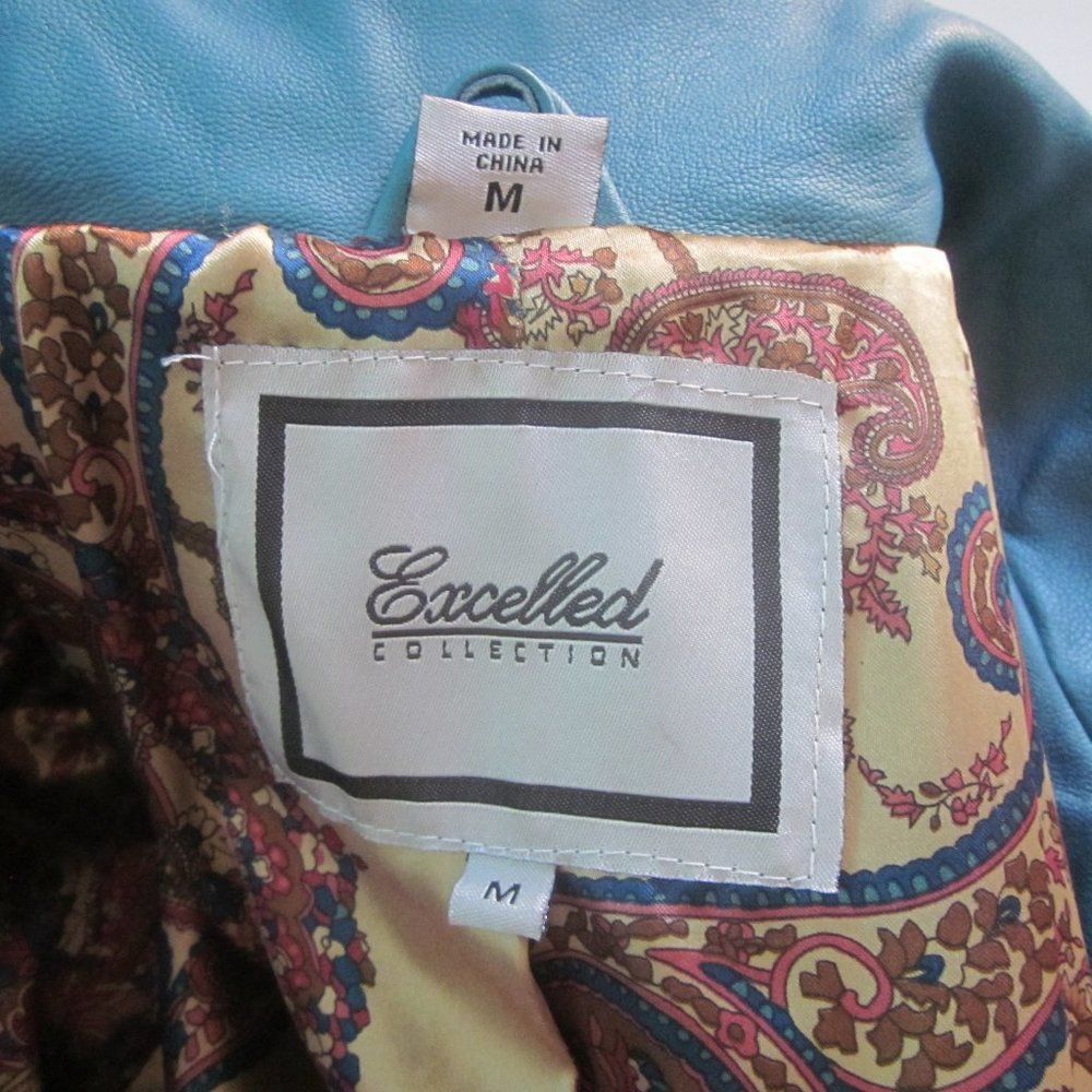 Excelled Excelled Teal Leather Coat Women Size M Size M / US 6-8 / IT 42-44 - 3 Thumbnail