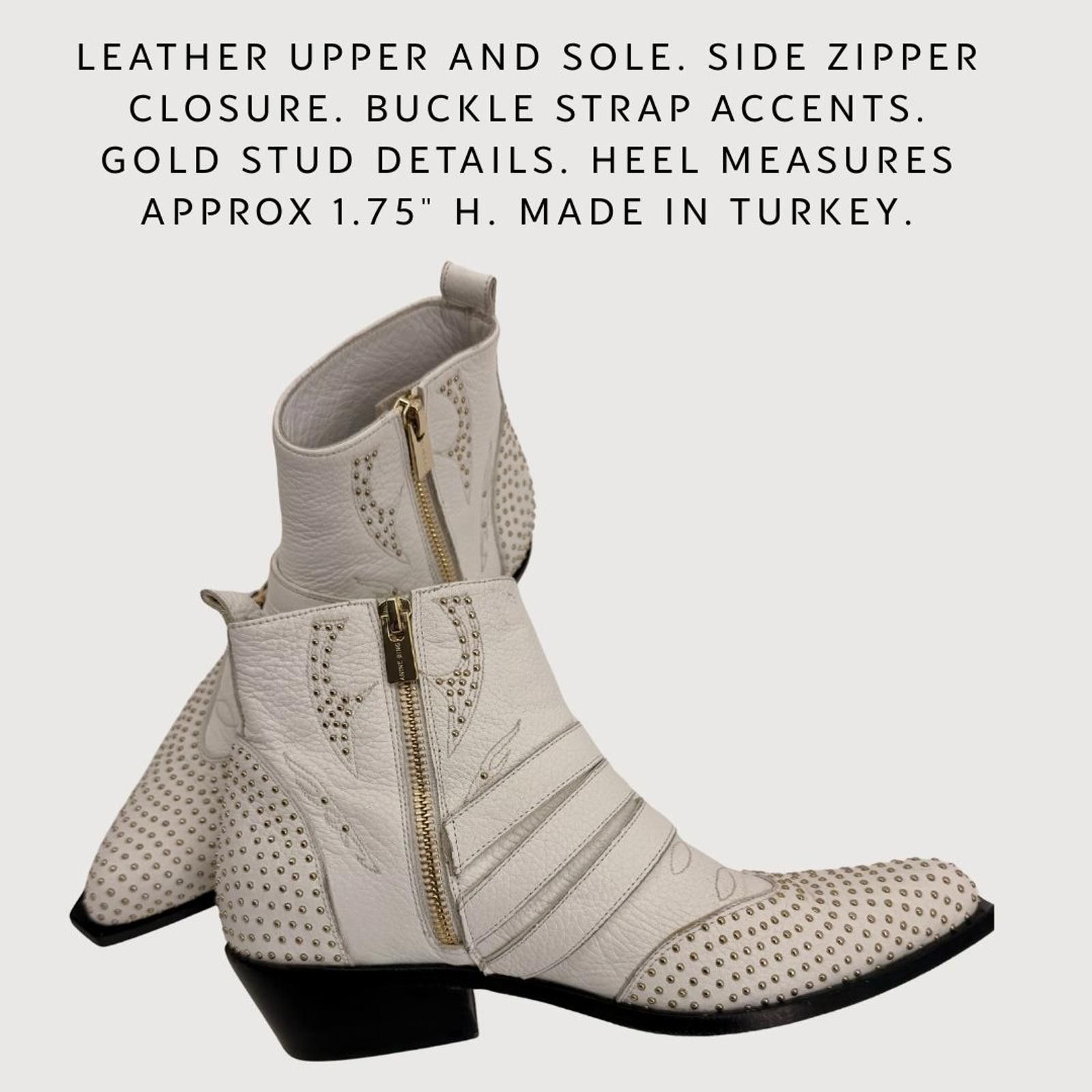 Other Anine Bing Studded Penny Bootie White Gold Studs EU 36 Size US 6 / IT 36 - 3 Thumbnail