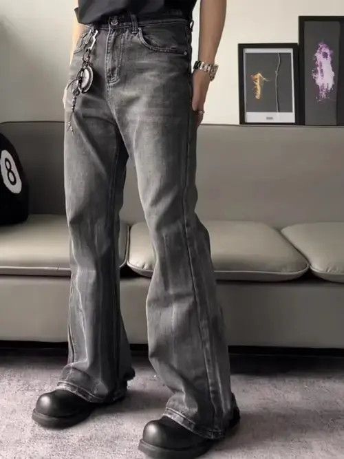Designer × Japanese Brand × Vintage yuppie distressed washed flared jeans Size US 34 / EU 50 - 2 Thumbnail