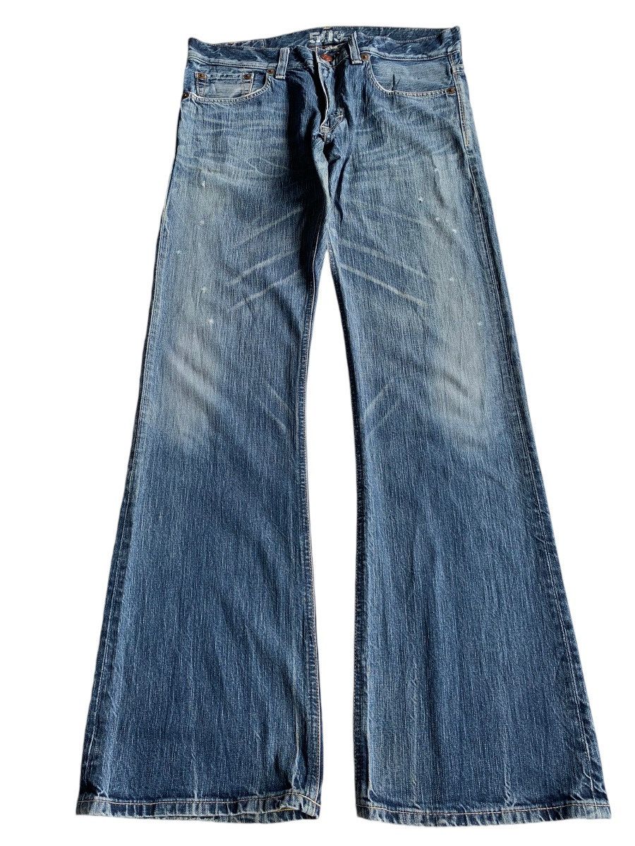 Edwin × If Six Was Nine × Japanese Brand FLARE EDWIN 503 BLUE TRIP PUNK STYLE RUSTY AND FADED ☠️🎌 Size US 35 - 2 Thumbnail