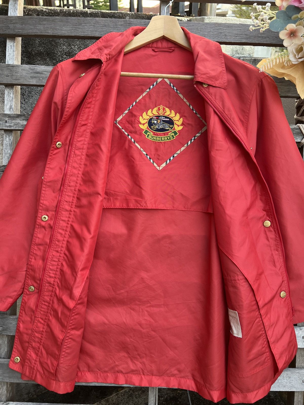 Burberry Burberry Red Button Jacket – Lightweight Casual Outerwear Size M / US 6-8 / IT 42-44 - 12 Thumbnail