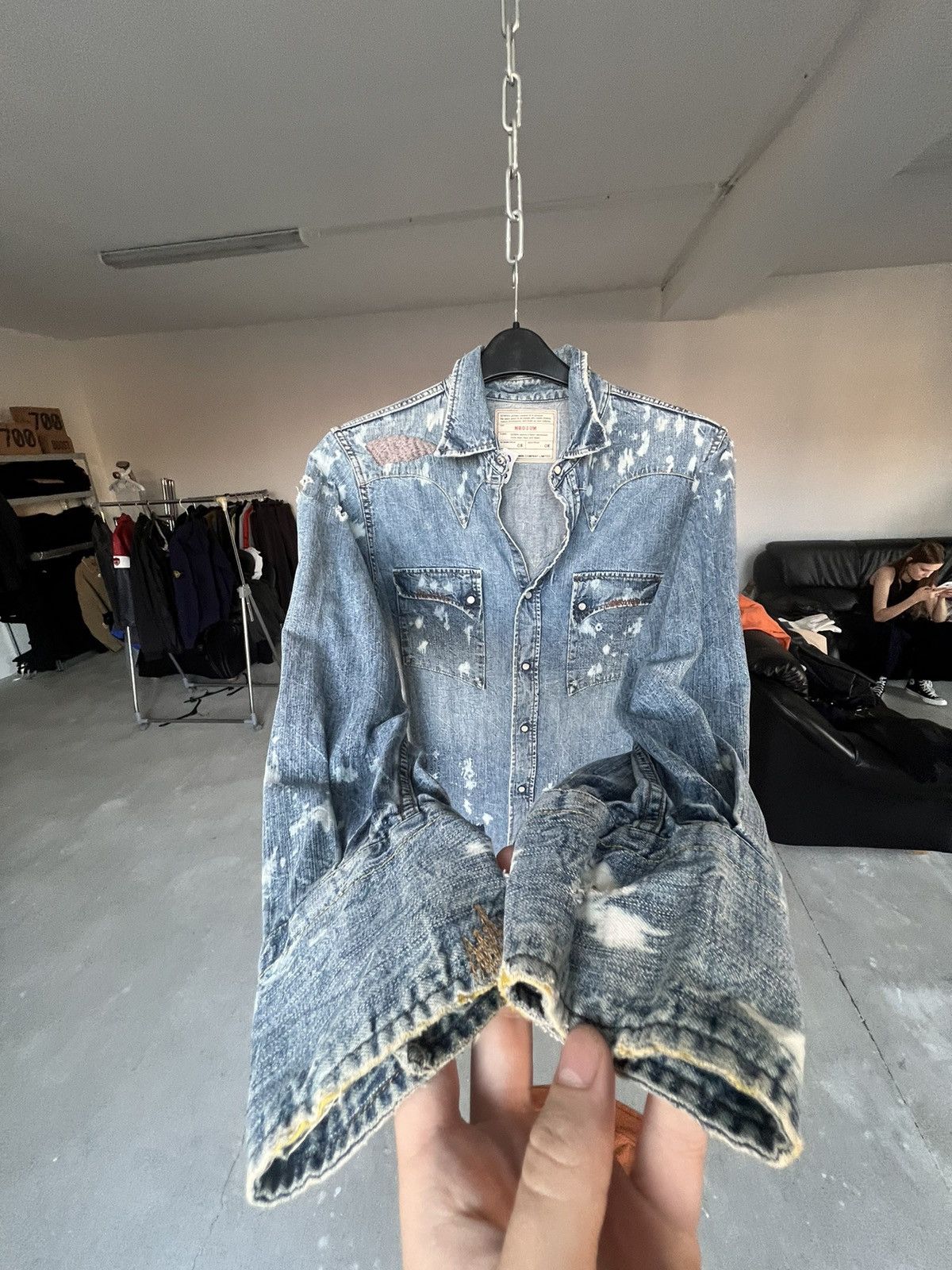 Edwin × Vintage Vintage Edwin Distressed Japanese Shirt Size US M / EU 48-50 / 2 - 3 Thumbnail
