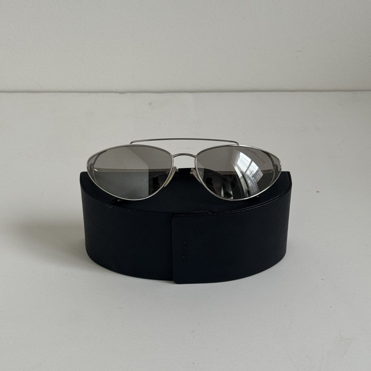 Prada Silver Aviator Sunglasses, Women's